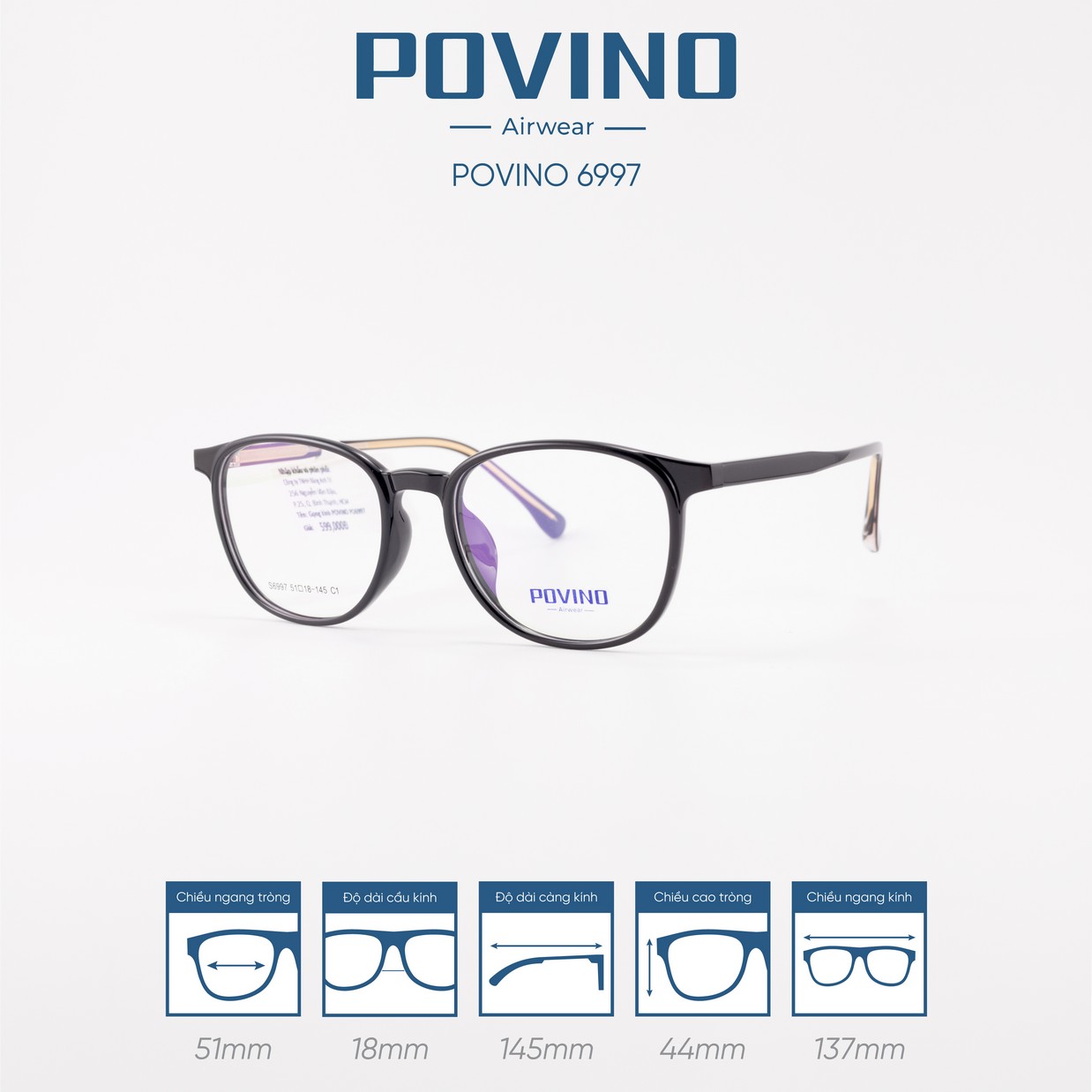 Gọng kính POVINO 6997 - Ảnh 4