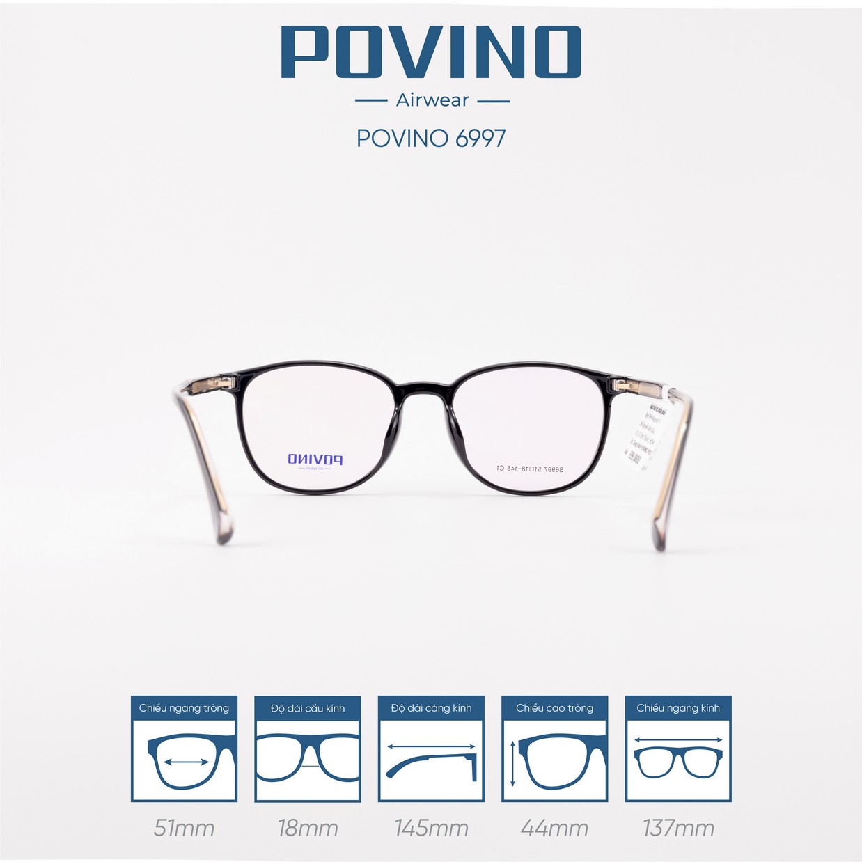 Gọng kính POVINO 6997 - Ảnh 5
