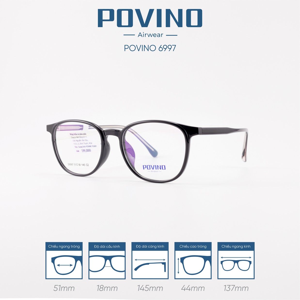 Gọng kính POVINO 6997 - Ảnh 6