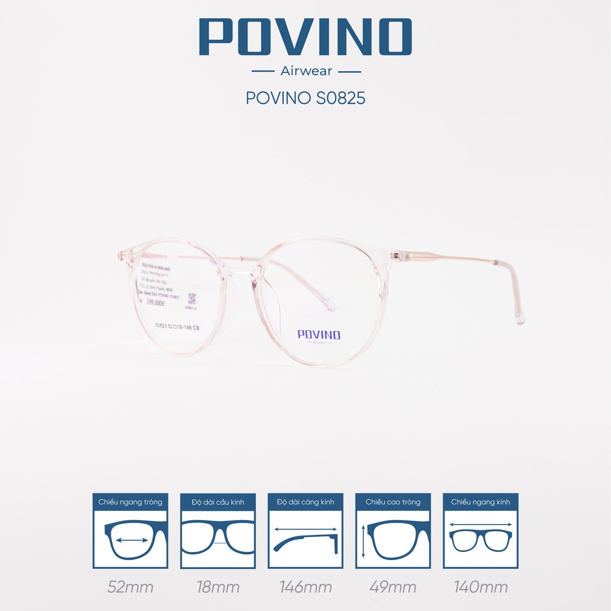 Gọng kính POVINO 0825 - Ảnh 3
