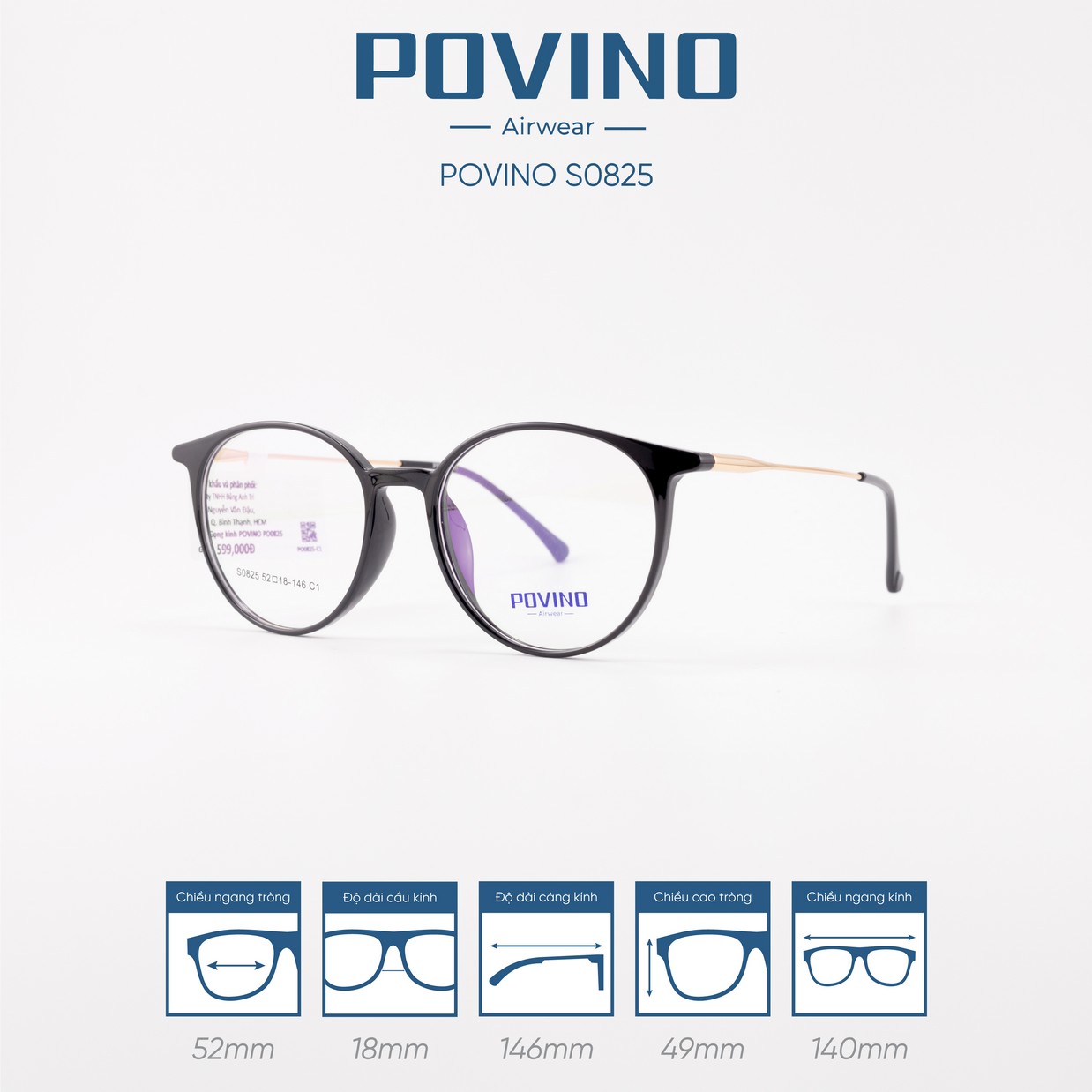 Gọng kính POVINO 0825 - Ảnh 4