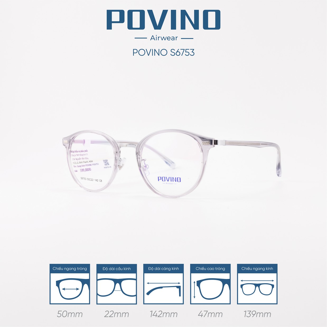 Gọng kính POVINO 6753