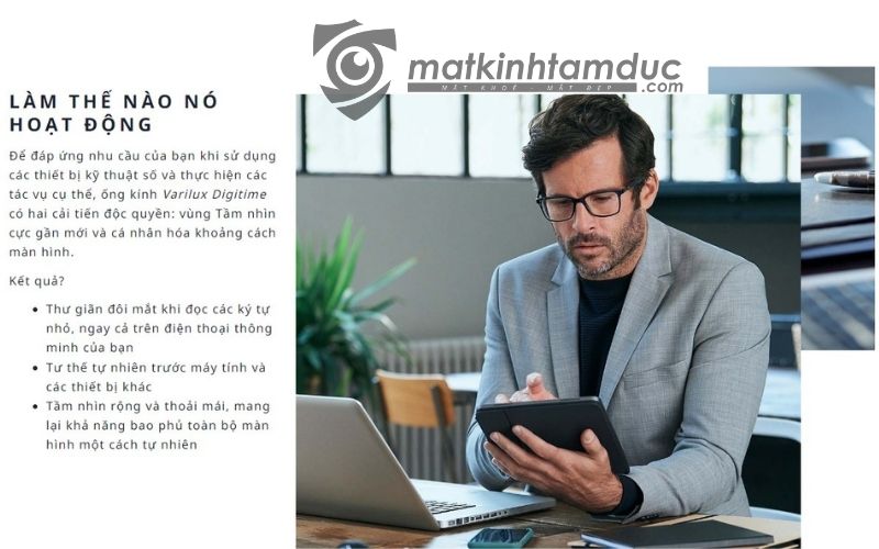 Tròng kính đa tròng văn phòng Essilor Varilux Digitime - Ảnh 23