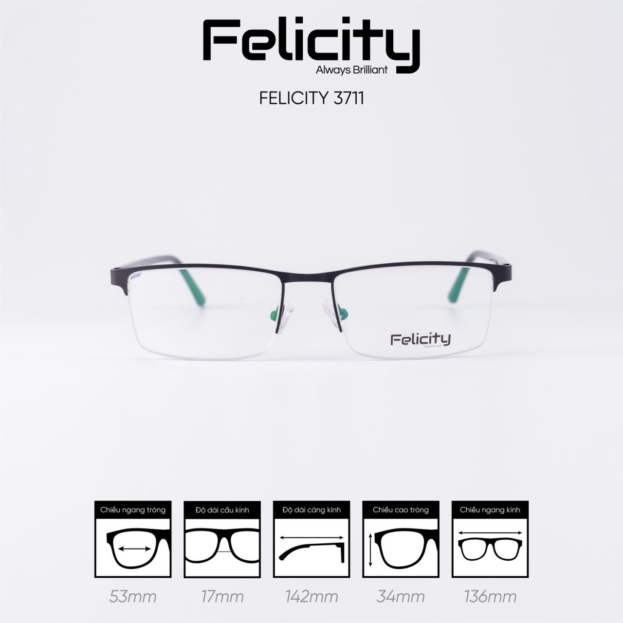Gọng kính FELICITY 3711 - Ảnh 1