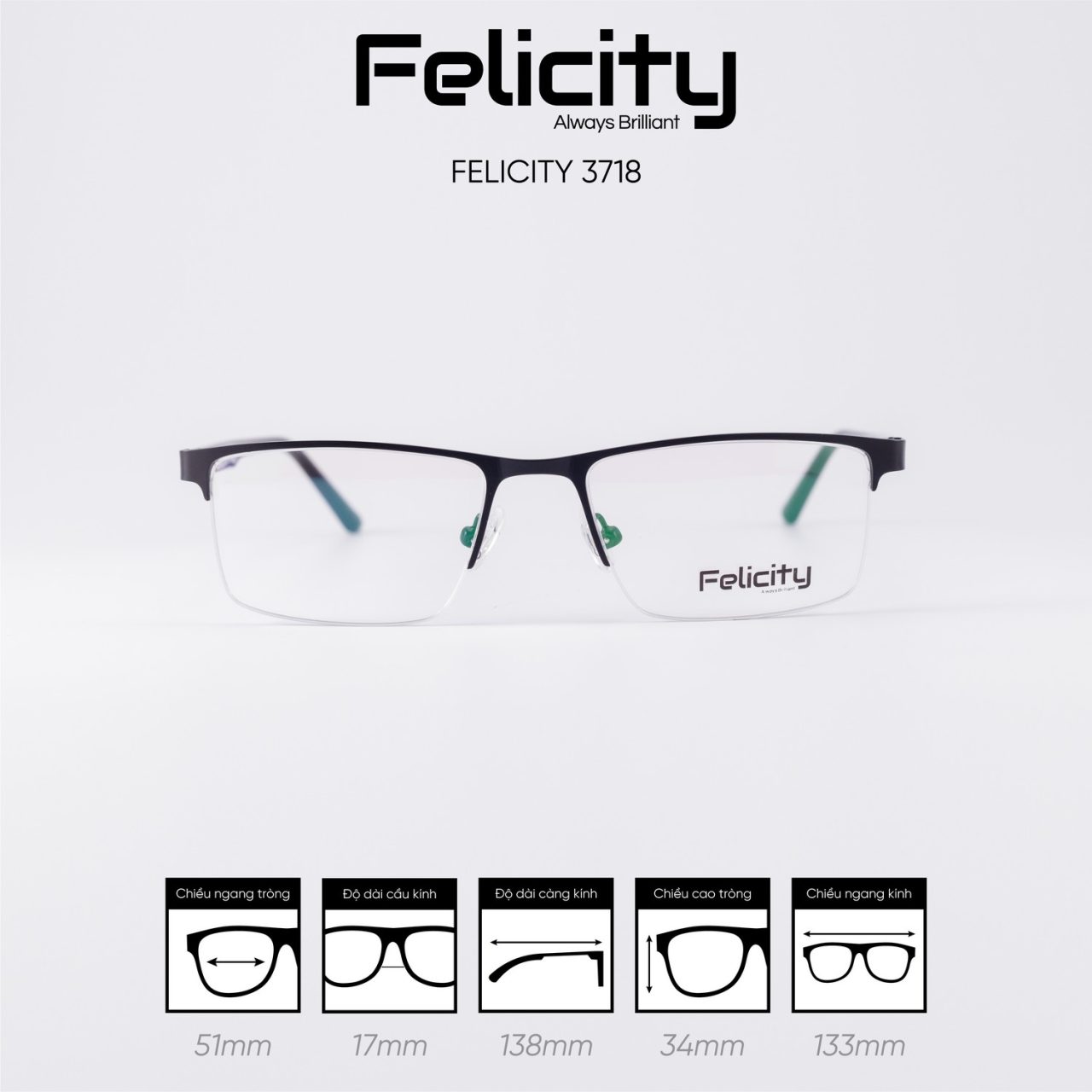Gọng kính FELICITY 3718 - Ảnh 1