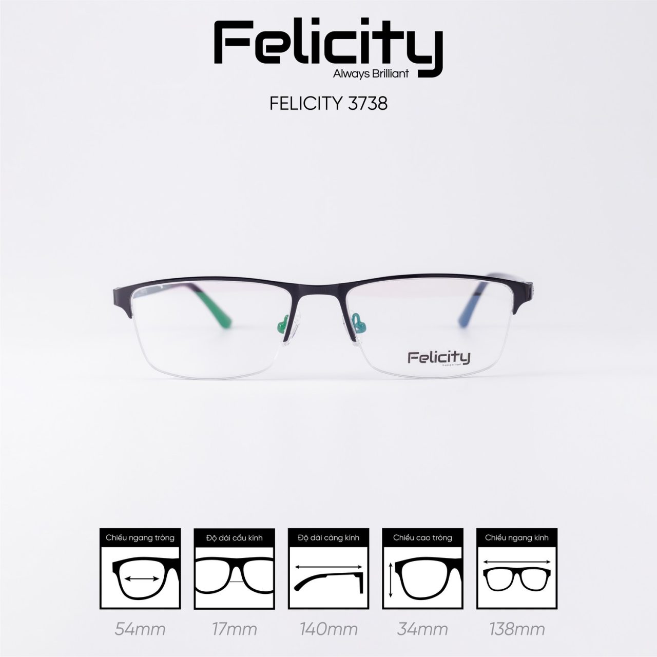 Gọng kính FELICITY 3738 - Ảnh 1