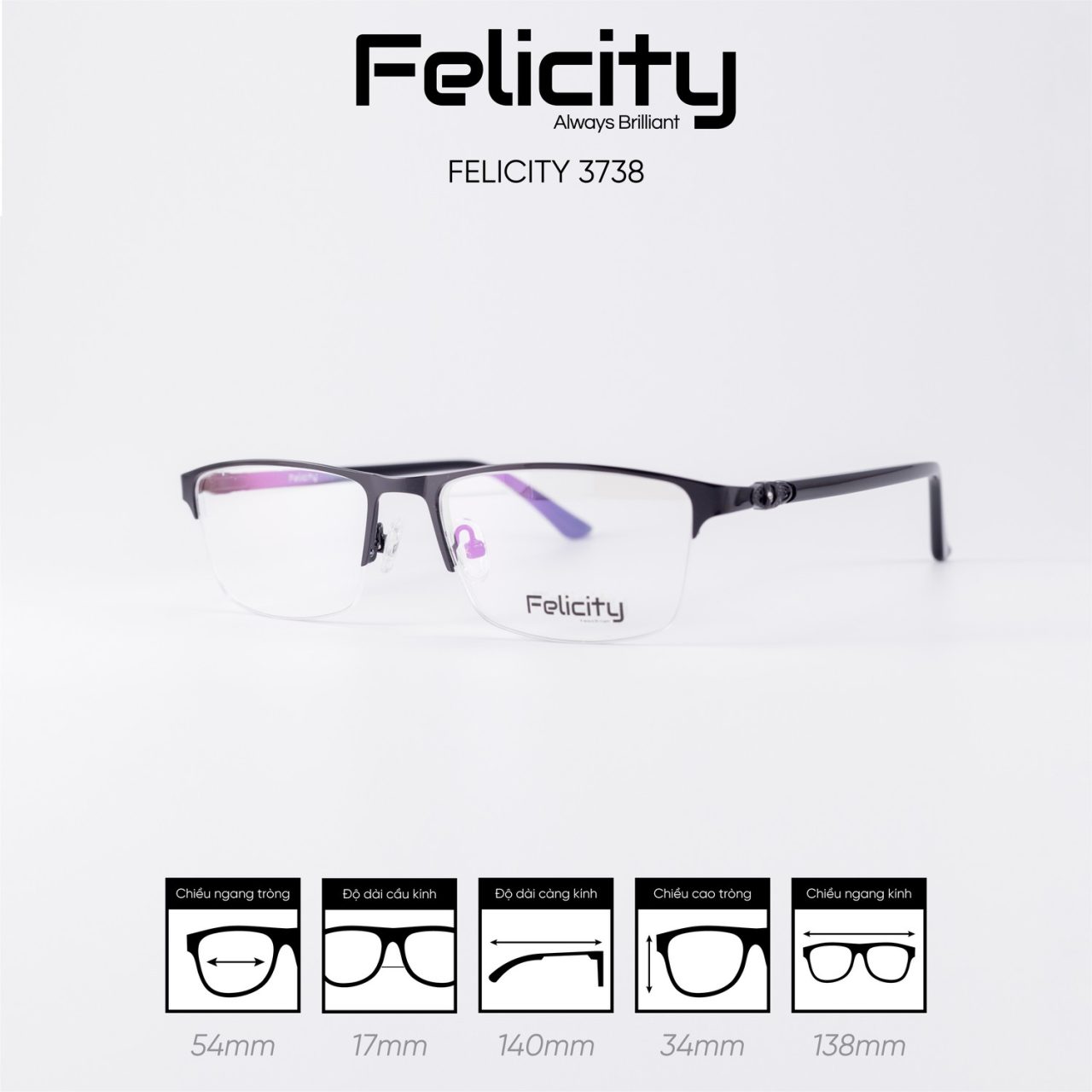 Gọng kính FELICITY 3738 - Ảnh 3