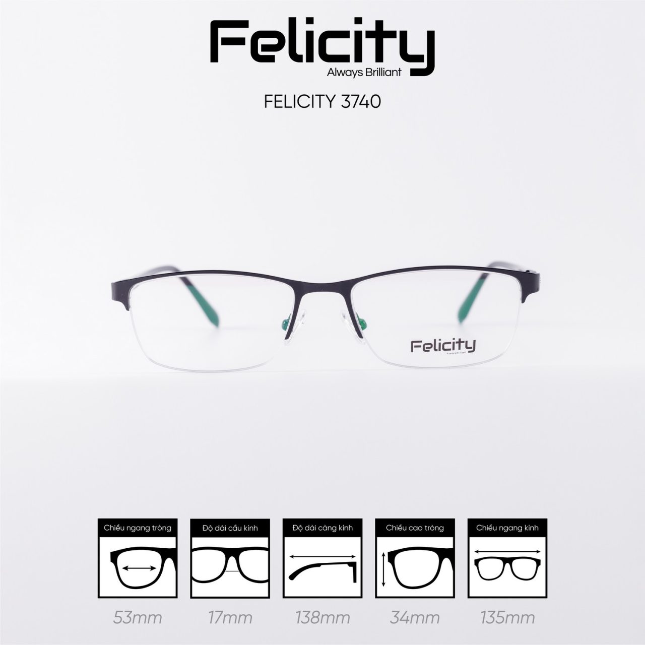 Gọng kính FELICITY 3740 - Ảnh 1