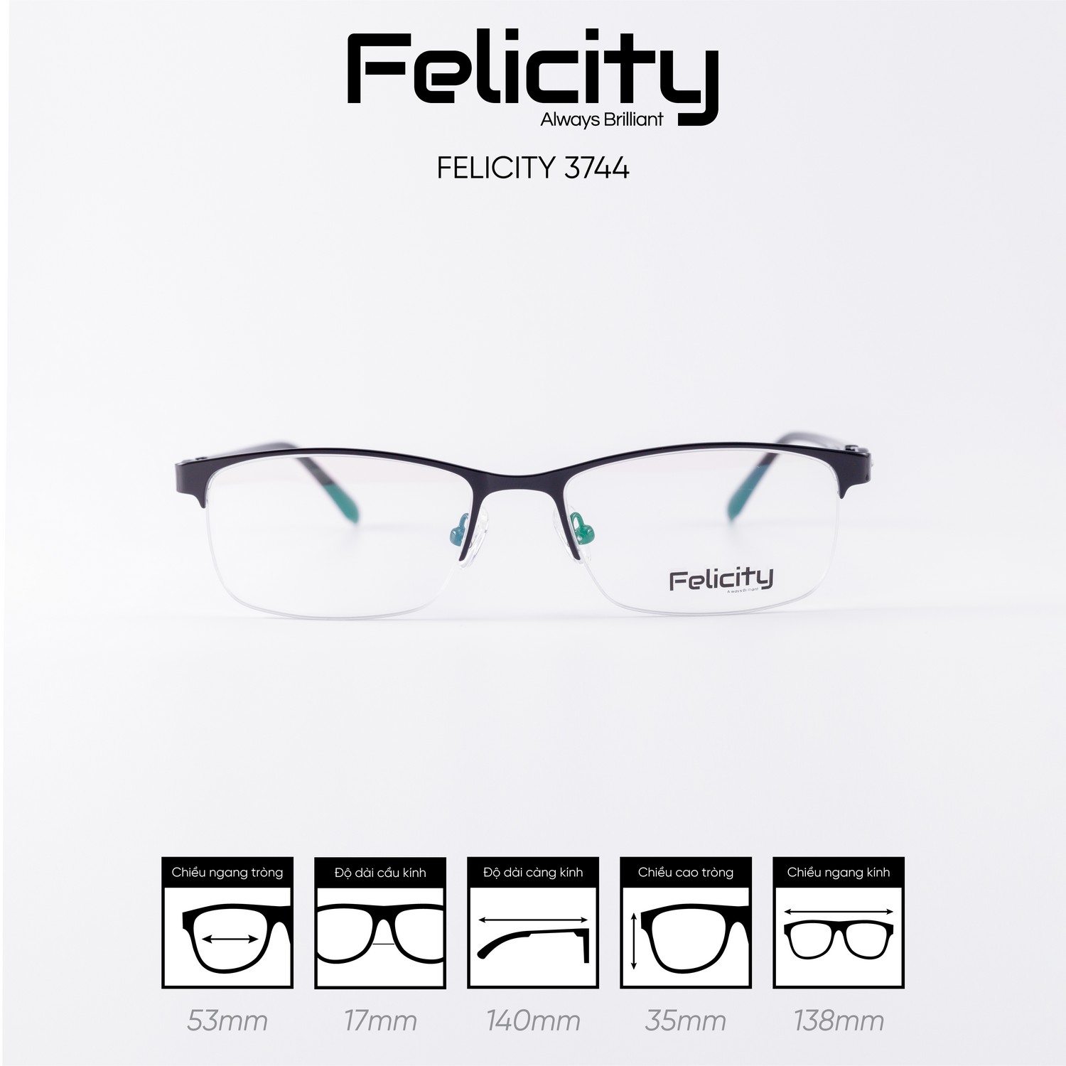Gọng kính FELICITY 3744 - Ảnh 1