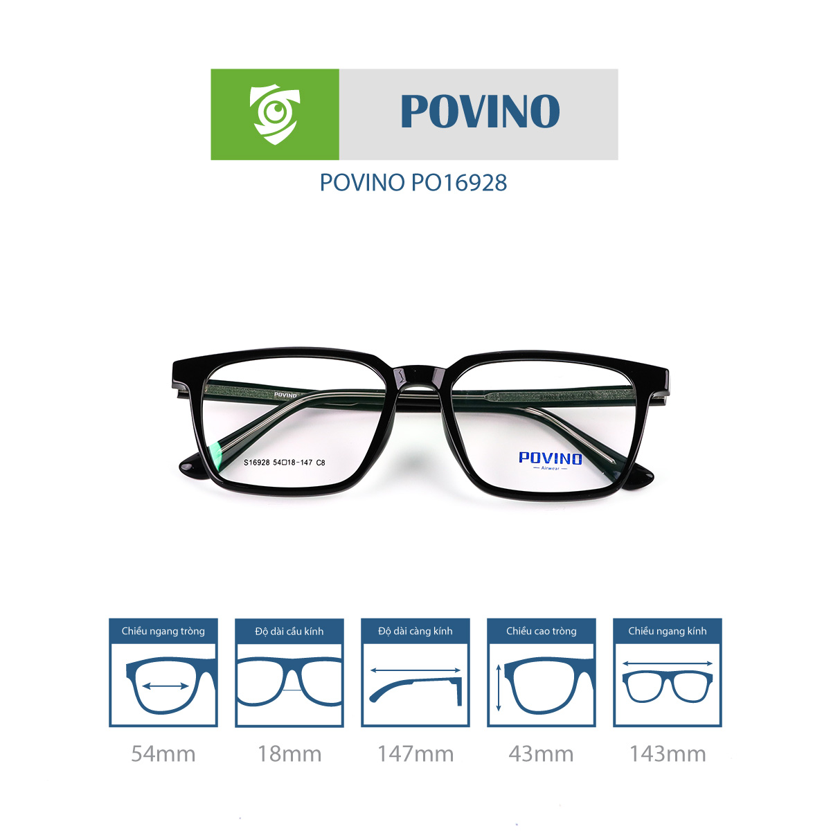 Gọng kính POVINO PO16928 - Ảnh 9