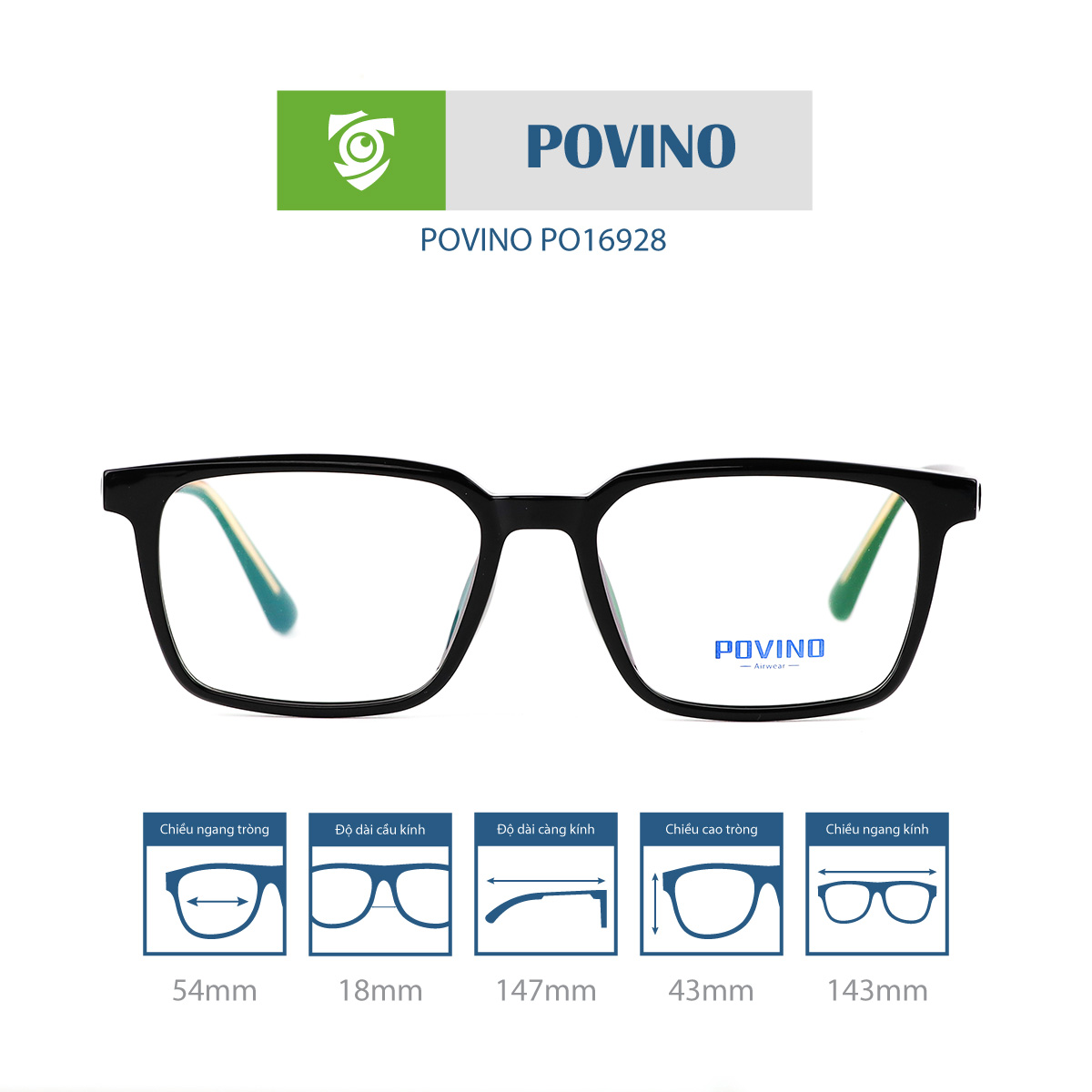 Gọng kính POVINO PO16928 - Ảnh 1