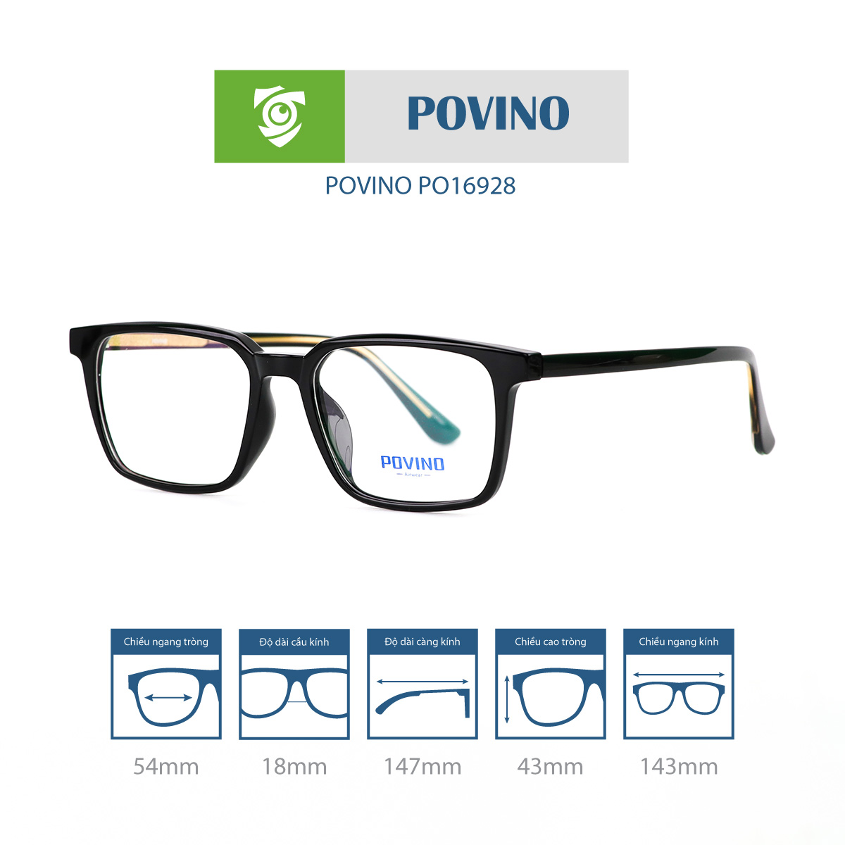 Gọng kính POVINO PO16928 - Ảnh 7