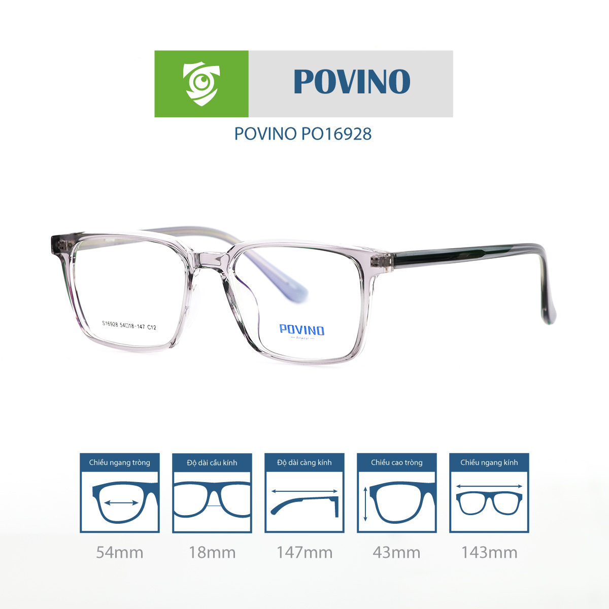 Gọng kính POVINO PO16928 - Ảnh 5