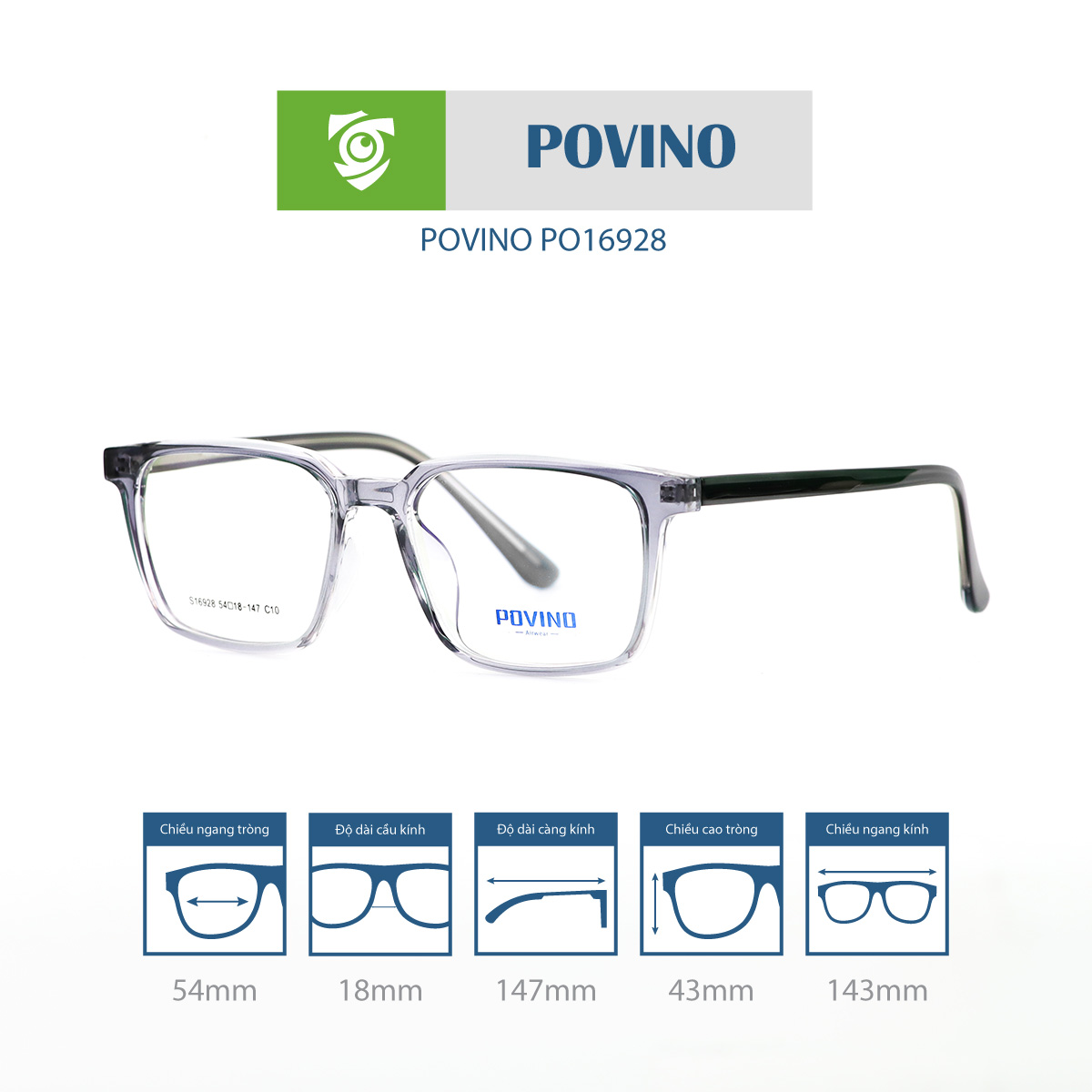 Gọng kính POVINO PO16928 - Ảnh 6