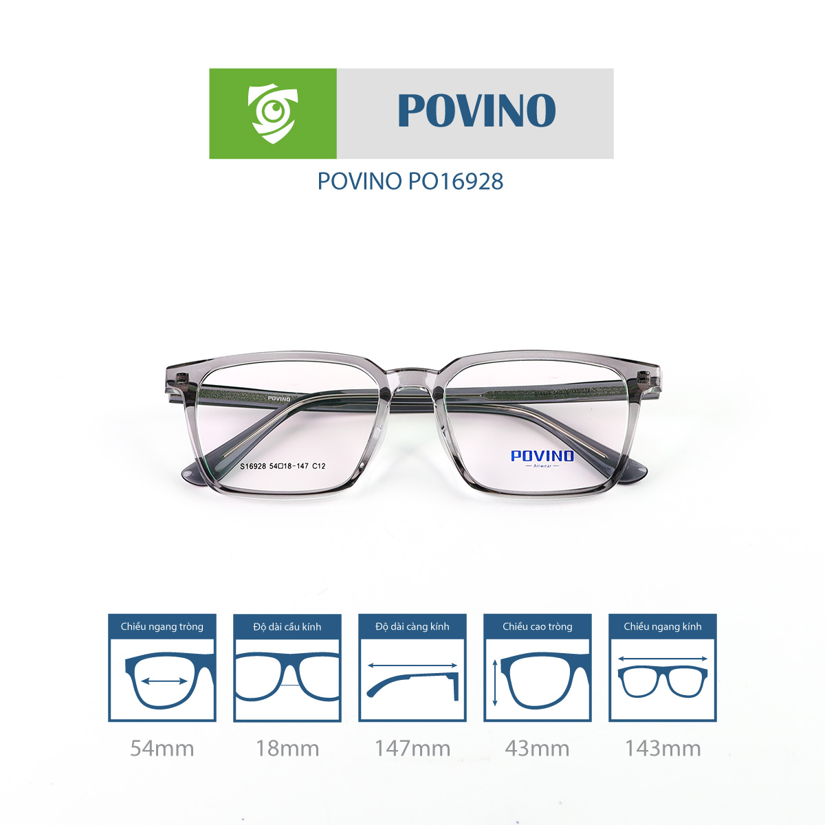 Gọng kính POVINO PO16928 - Ảnh 4