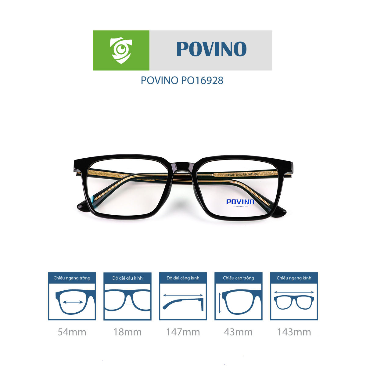 Gọng kính POVINO PO16928 - Ảnh 3