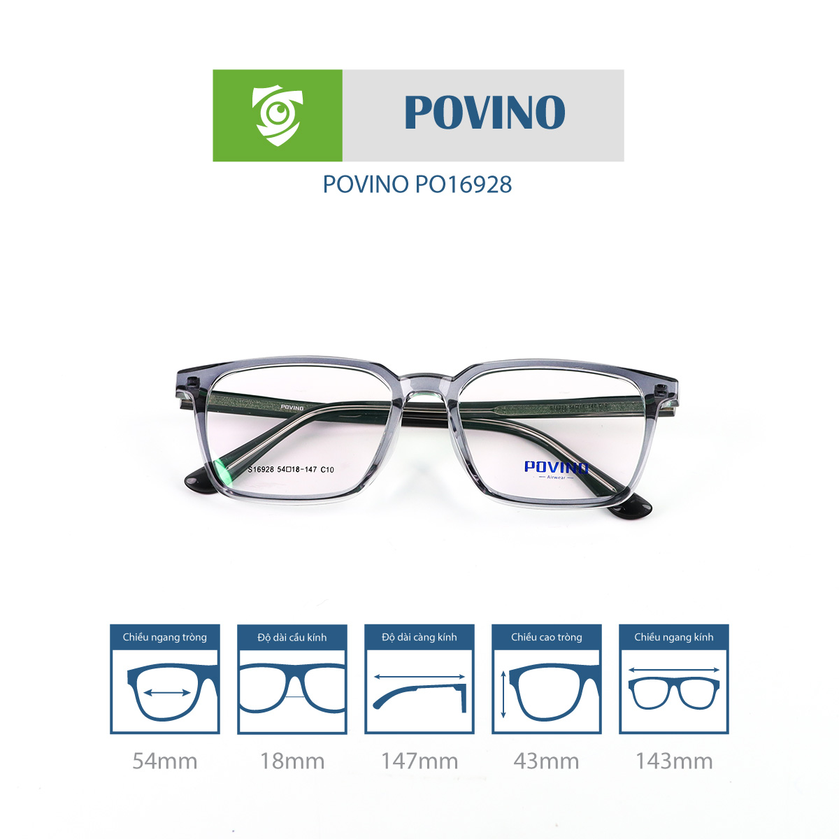 Gọng kính POVINO PO16928 - Ảnh 2