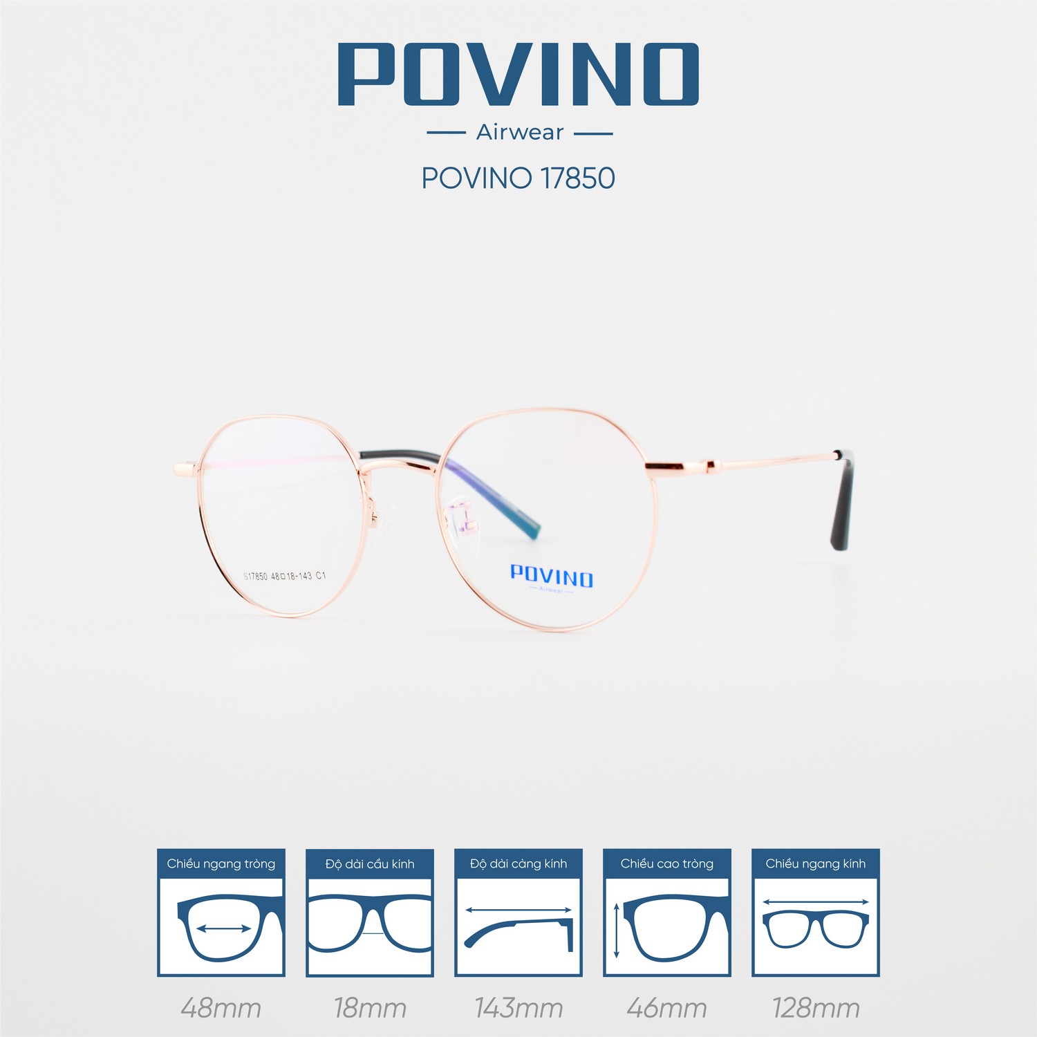 Gọng kính POVINO PO17850 - Ảnh 6