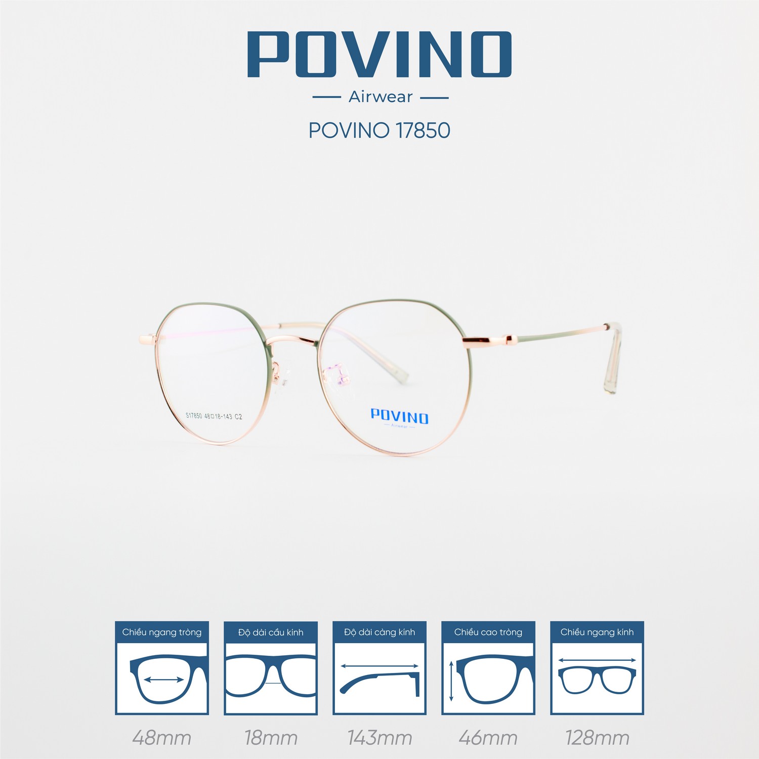 Gọng kính POVINO PO17850 - Ảnh 5