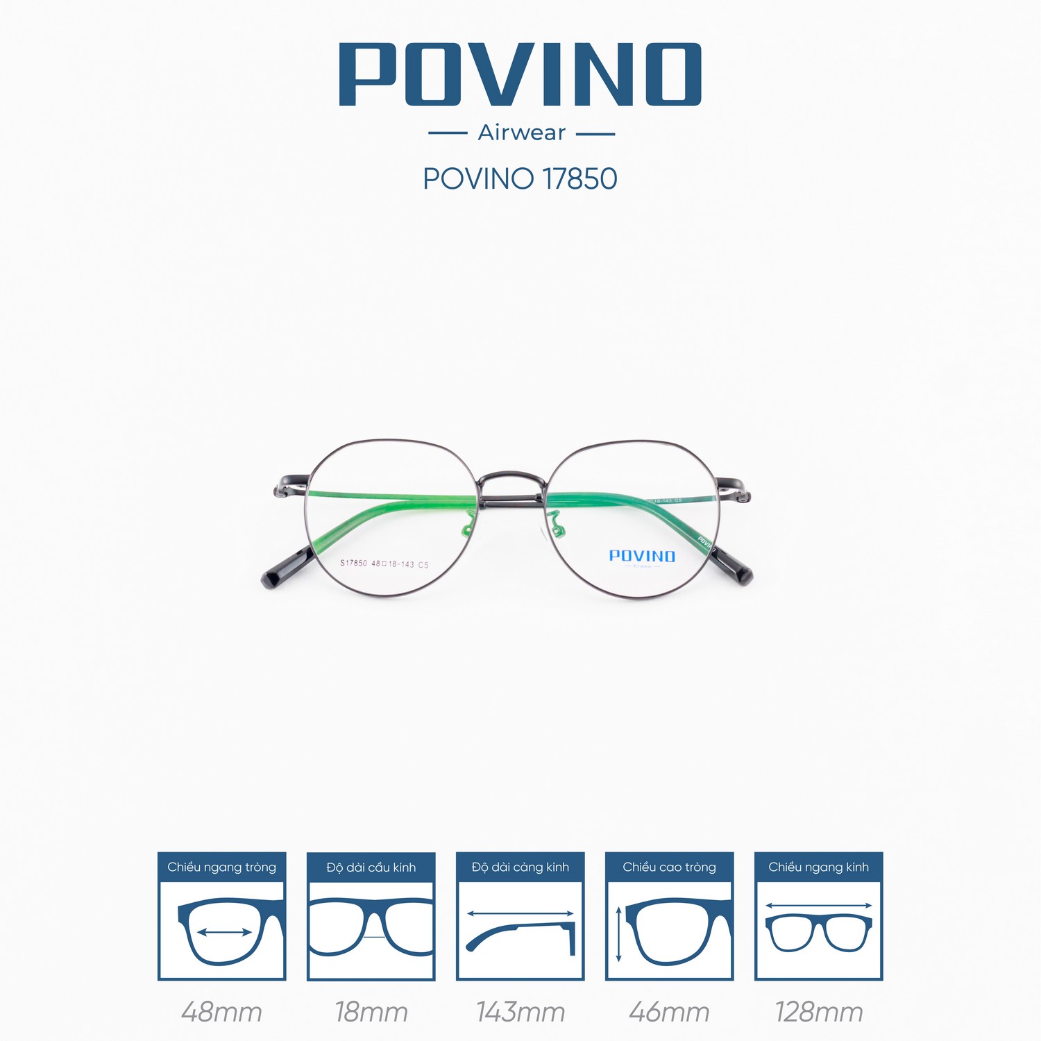 Gọng kính POVINO PO17850 - Ảnh 7