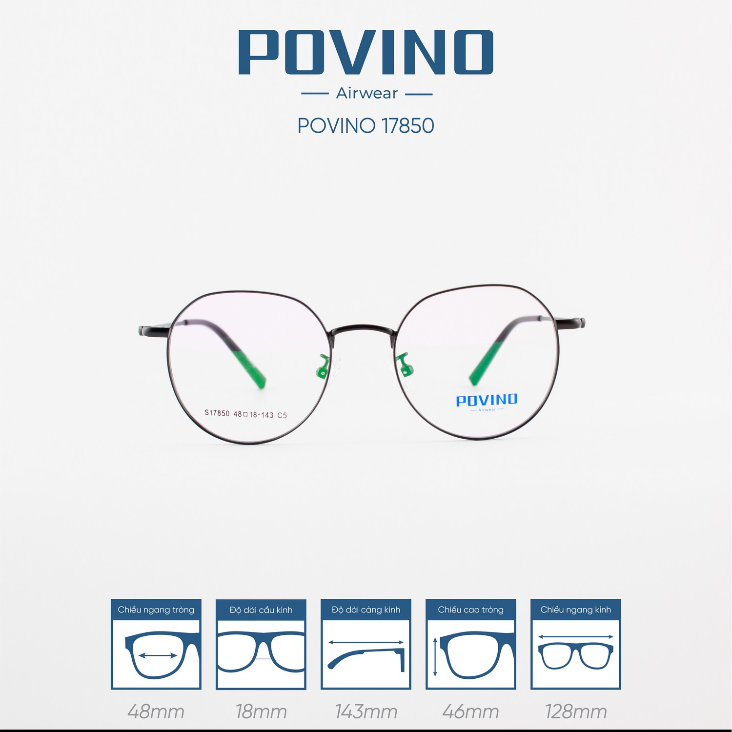 Gọng kính POVINO PO17850 - Ảnh 1