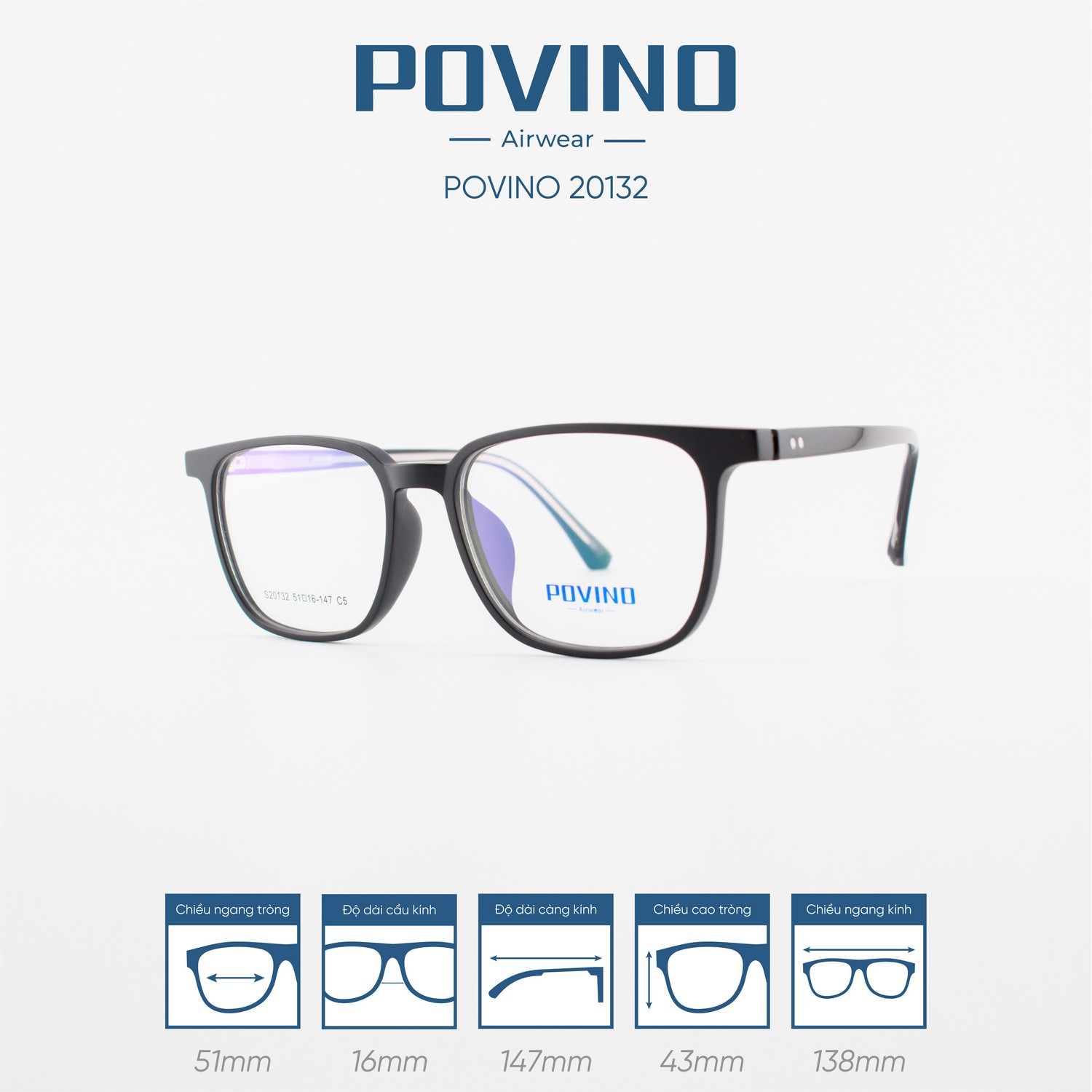 Gọng kính POVINO PO20132 - Ảnh 8
