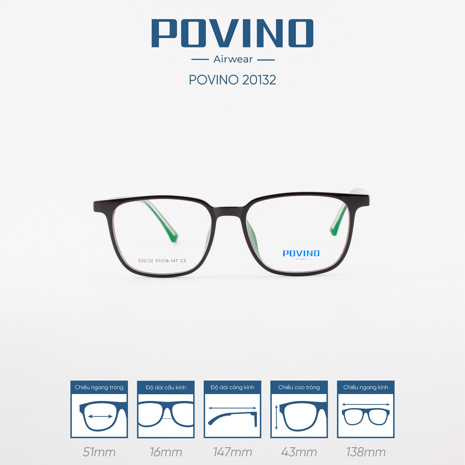 Gọng kính POVINO PO20132 - Ảnh 1