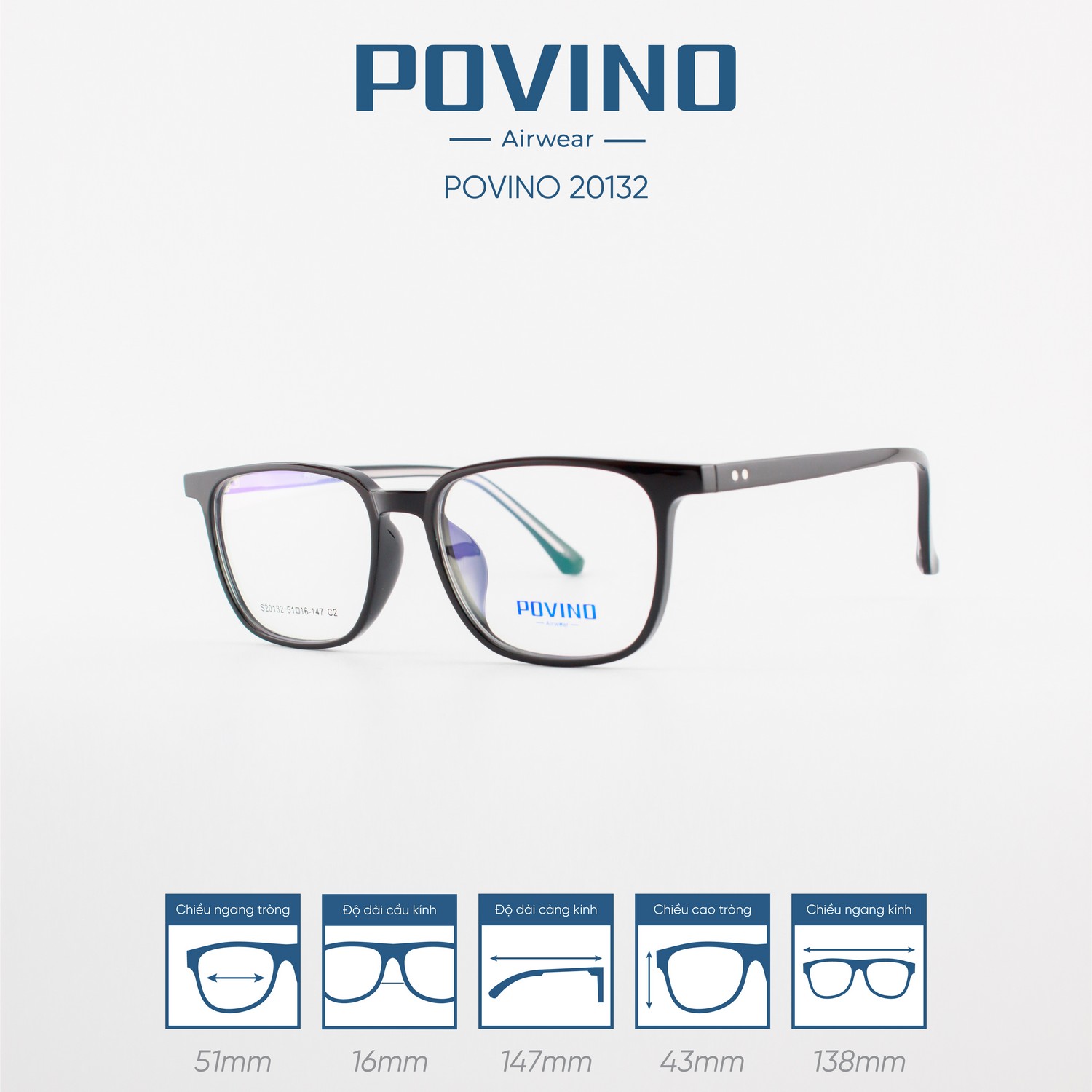 Gọng kính POVINO PO20132 - Ảnh 7