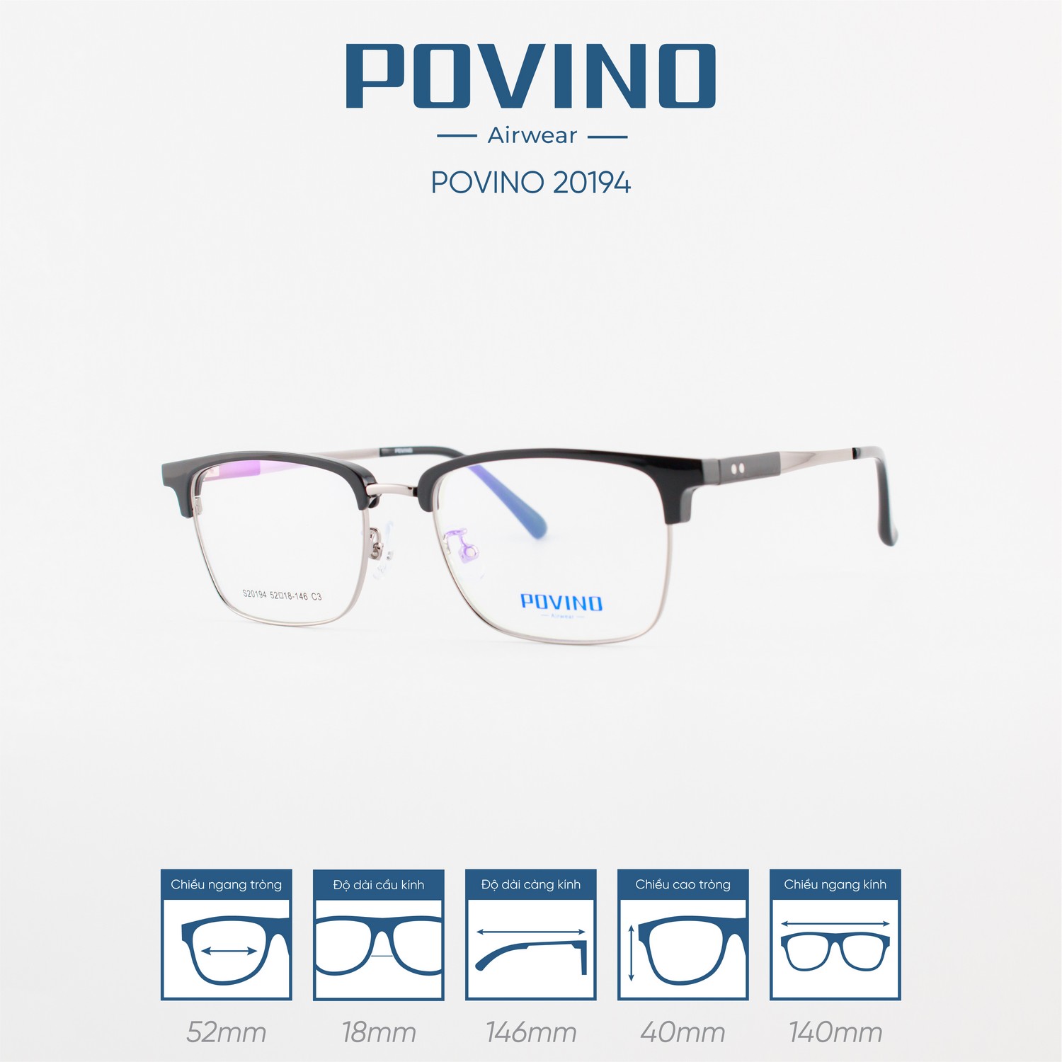 Gọng kính POVINO PO20194 - Ảnh 6