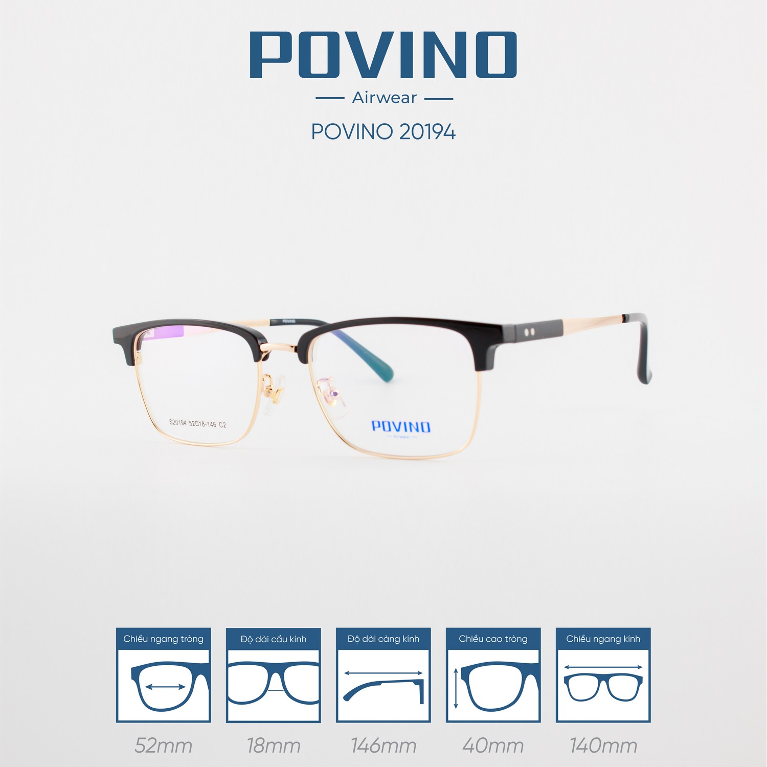 Gọng kính POVINO PO20194 - Ảnh 5