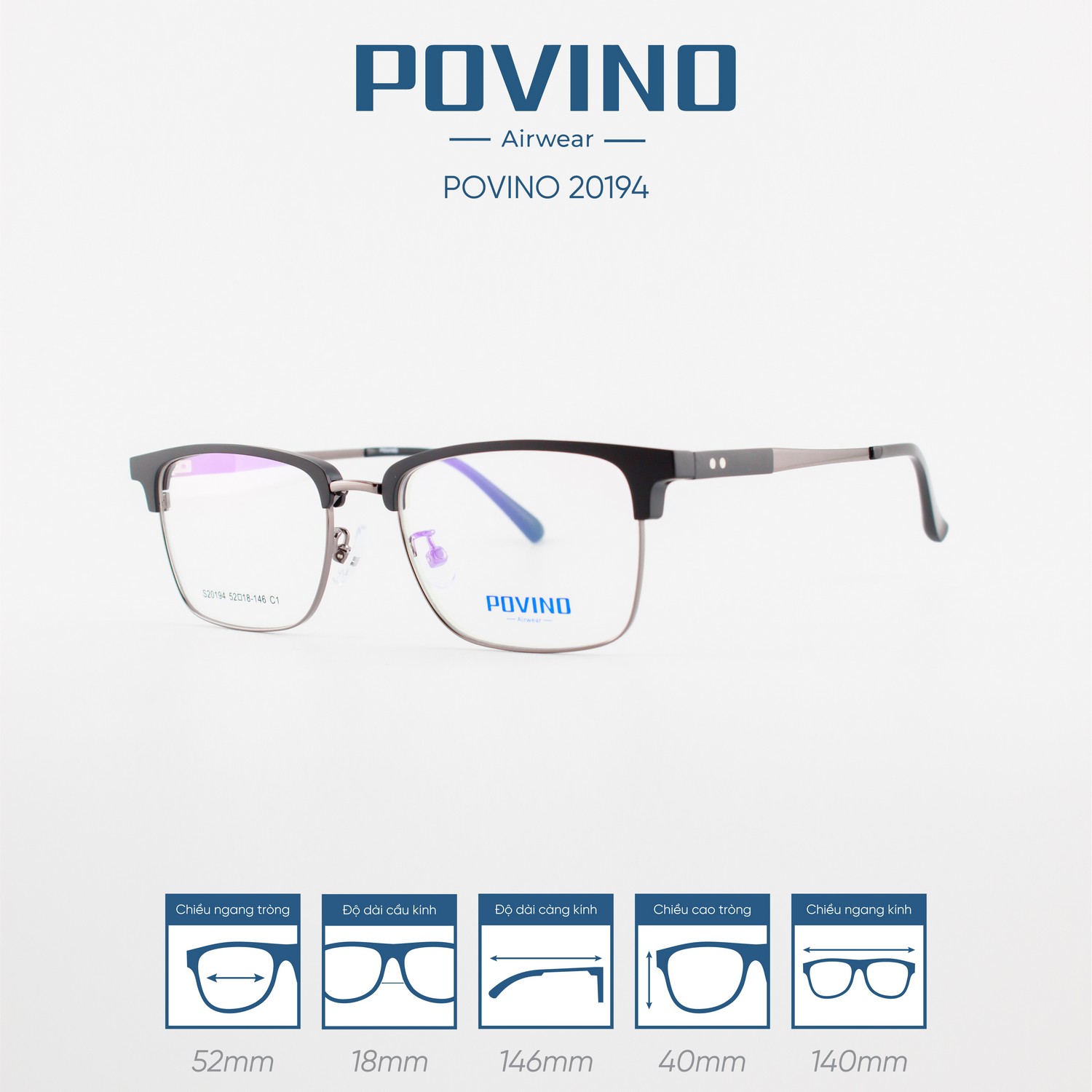 Gọng kính POVINO PO20194 - Ảnh 4