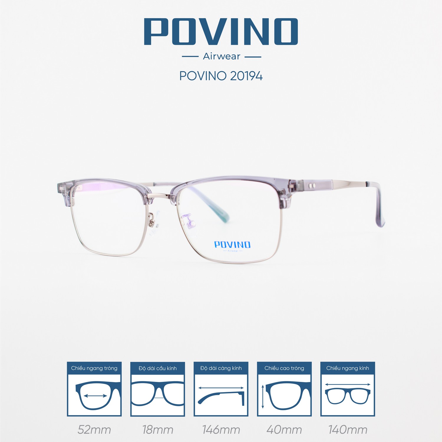 Gọng kính POVINO PO20194 - Ảnh 3