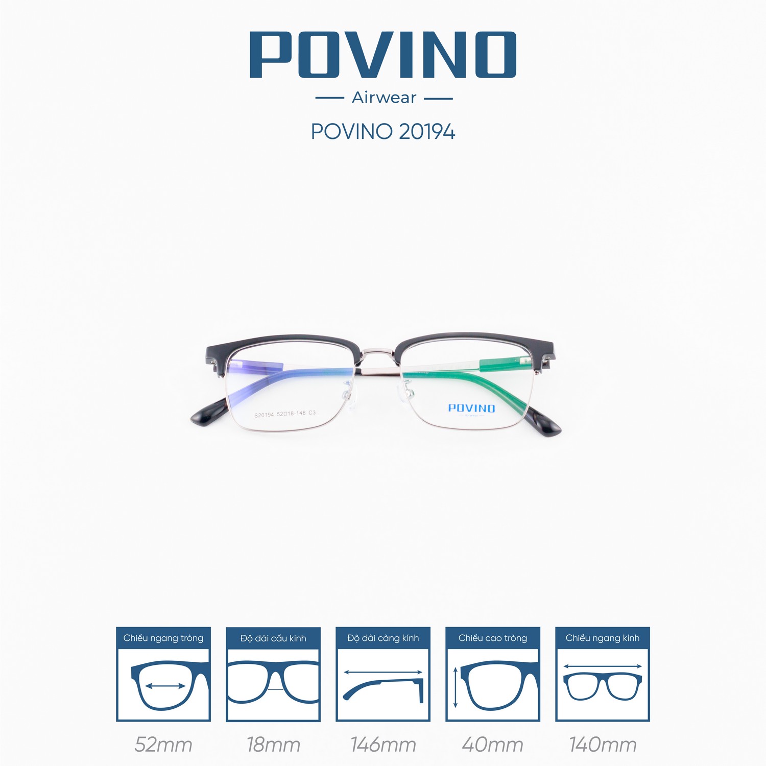 Gọng kính POVINO PO20194 - Ảnh 7