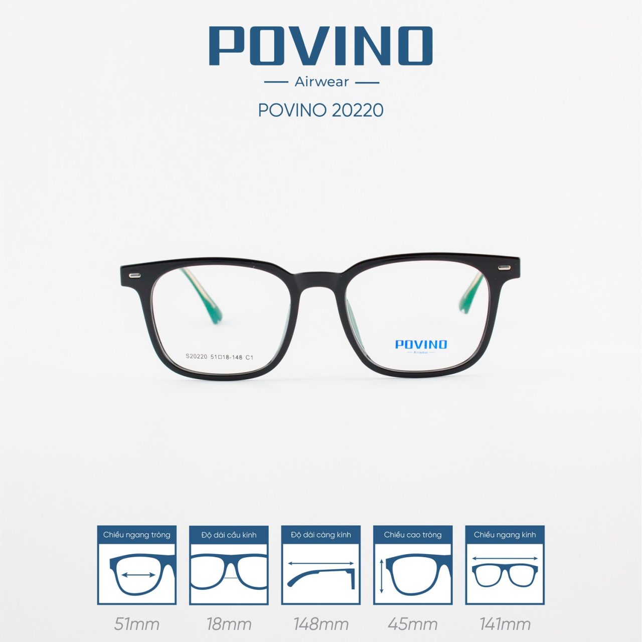 Gọng kính POVINO PO20220 - Ảnh 1