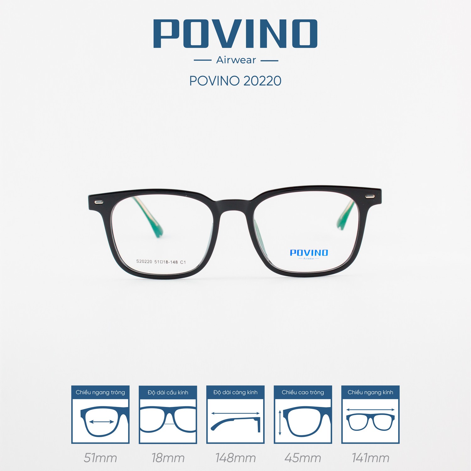 Gọng kính POVINO PO20220 - Ảnh 1