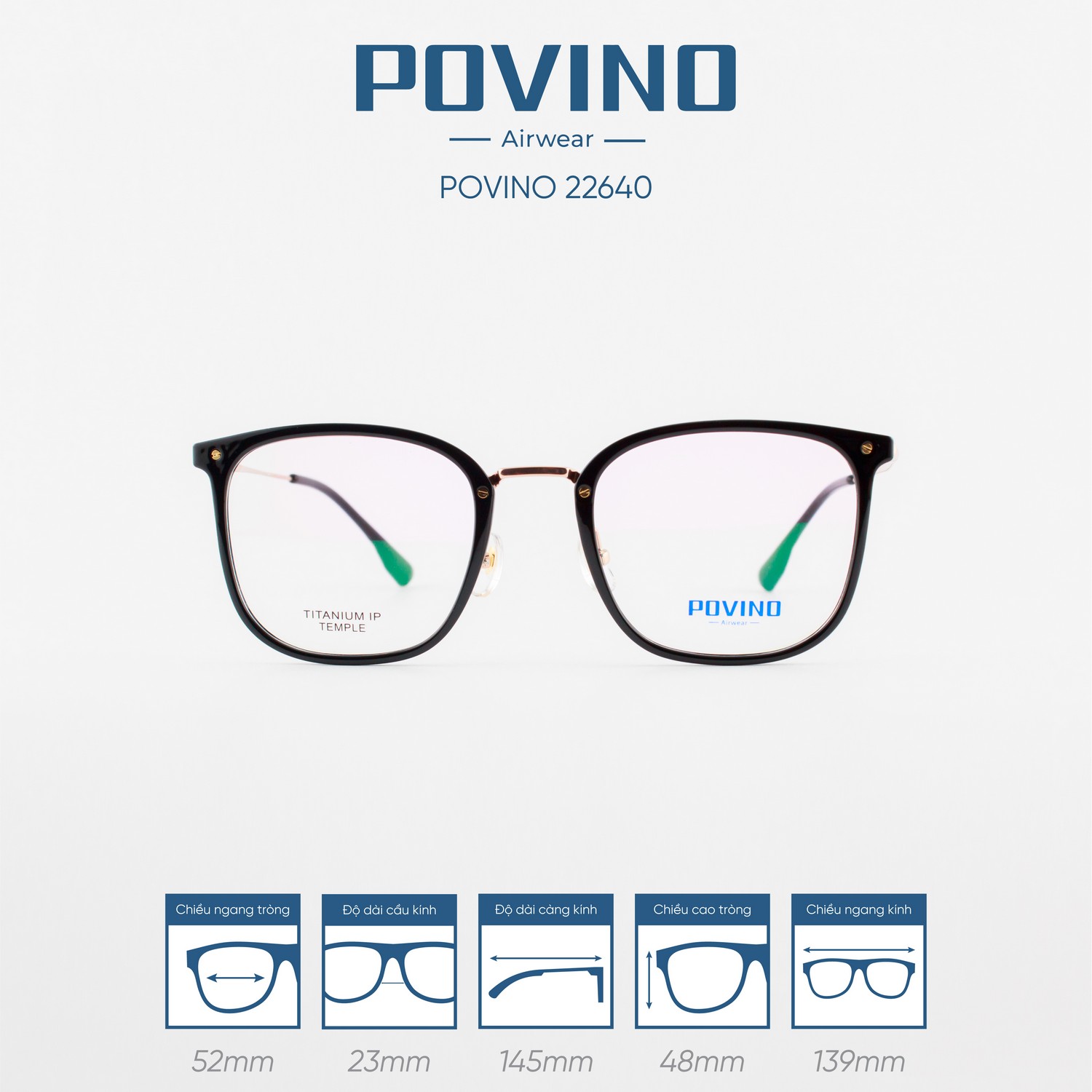 Gọng kính POVINO PO22640 - Ảnh 1