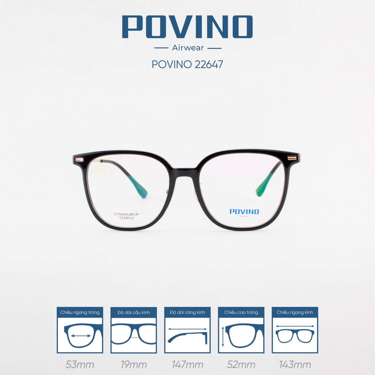 Gọng kính POVINO PO22647 - Ảnh 1