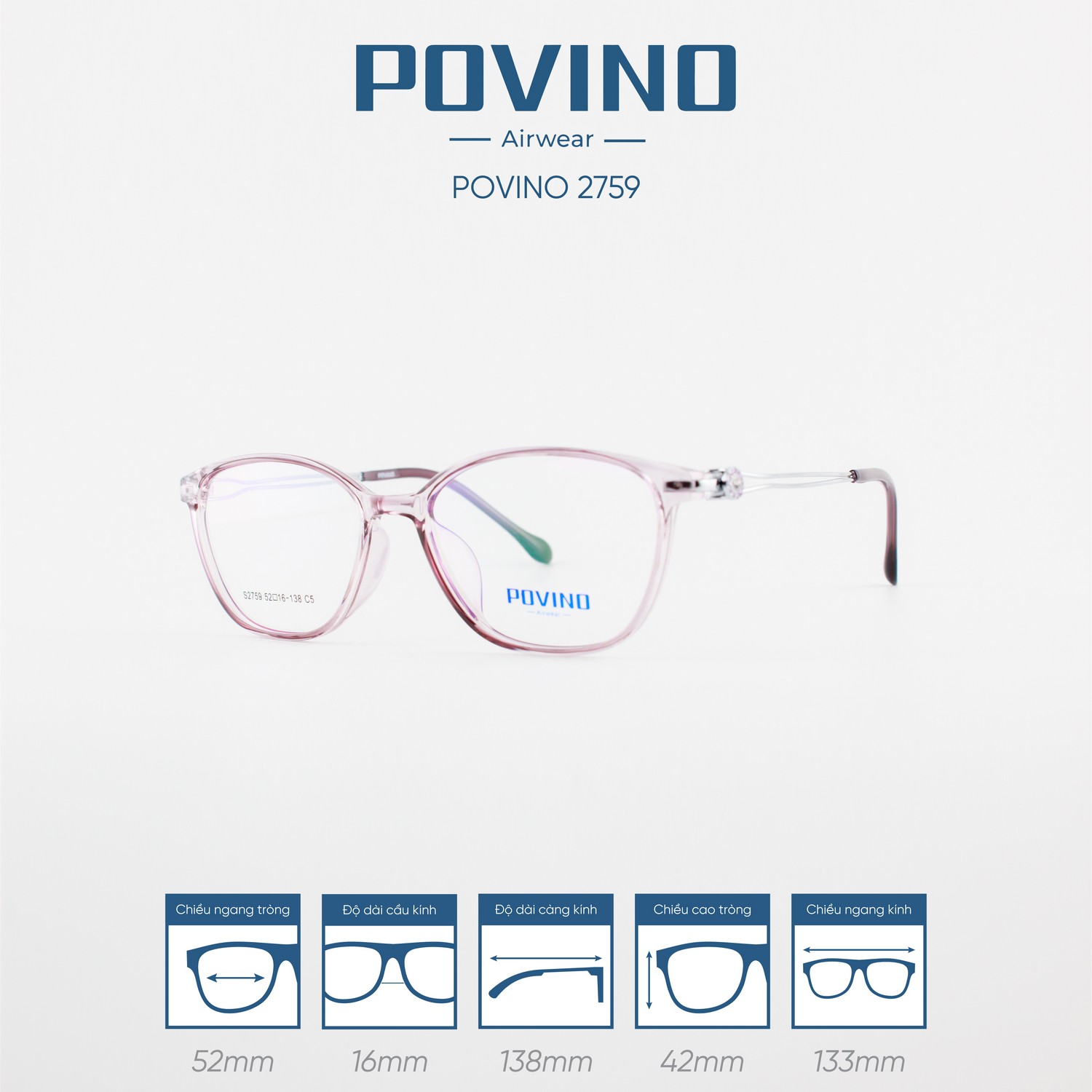 Gọng kính POVINO PO2759