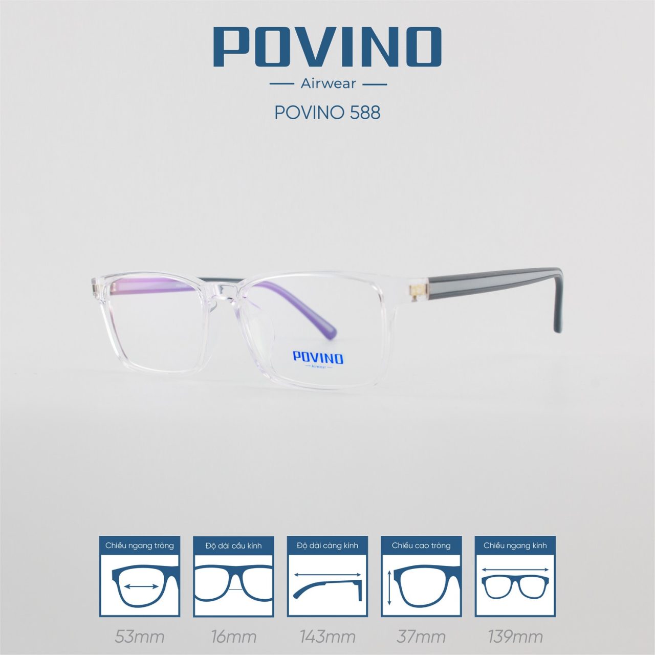 Gọng kính POVINO PO588 - Ảnh 8