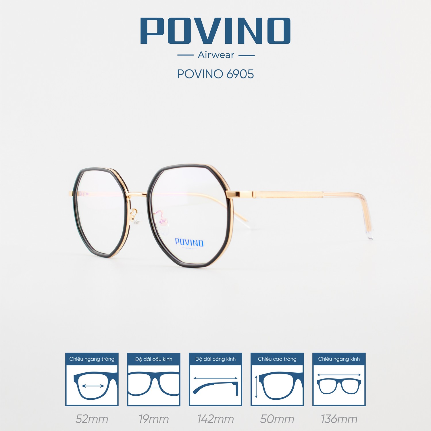 Gọng kính POVINO PO6905 - Ảnh 7