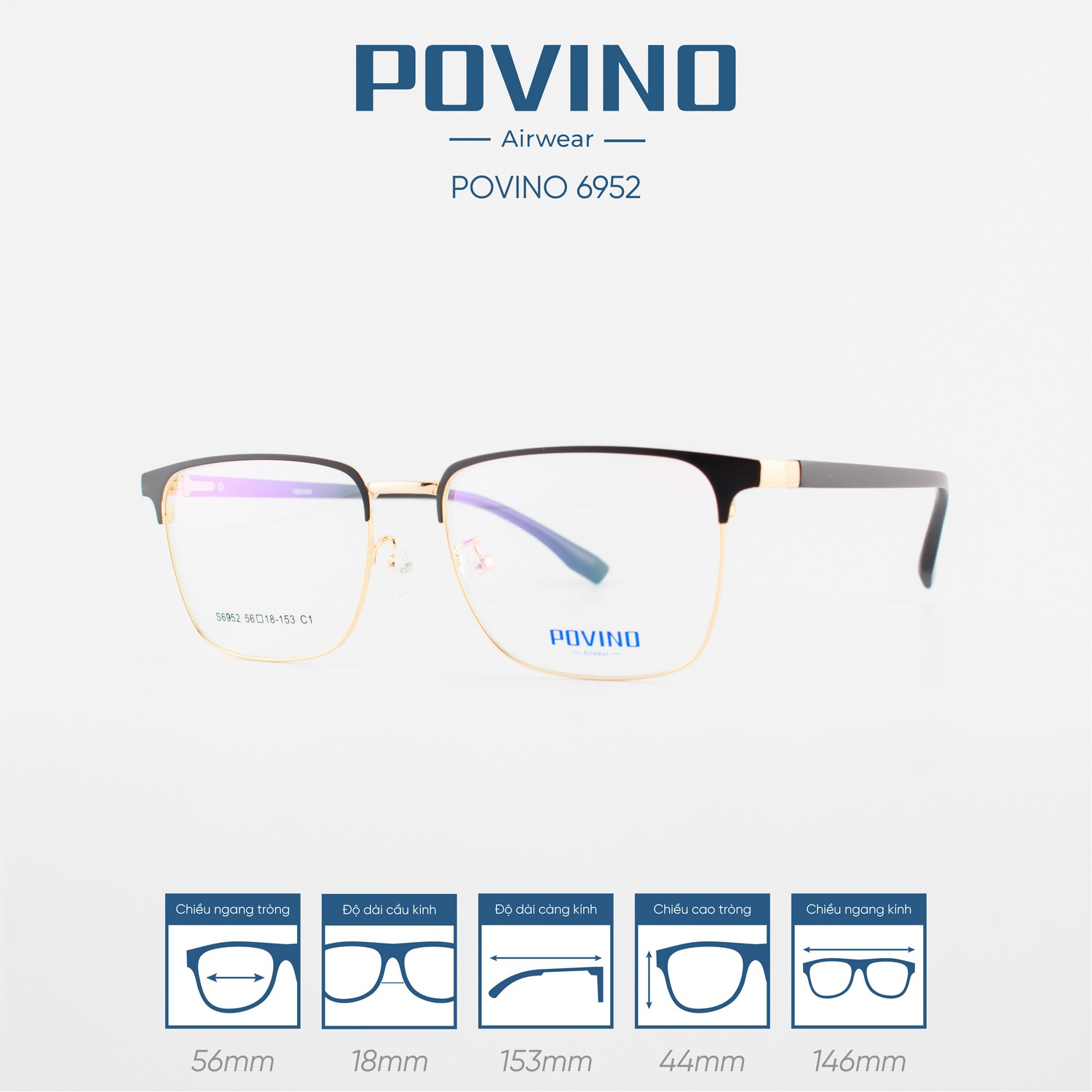 Gọng kính POVINO PO6952 - Ảnh 5
