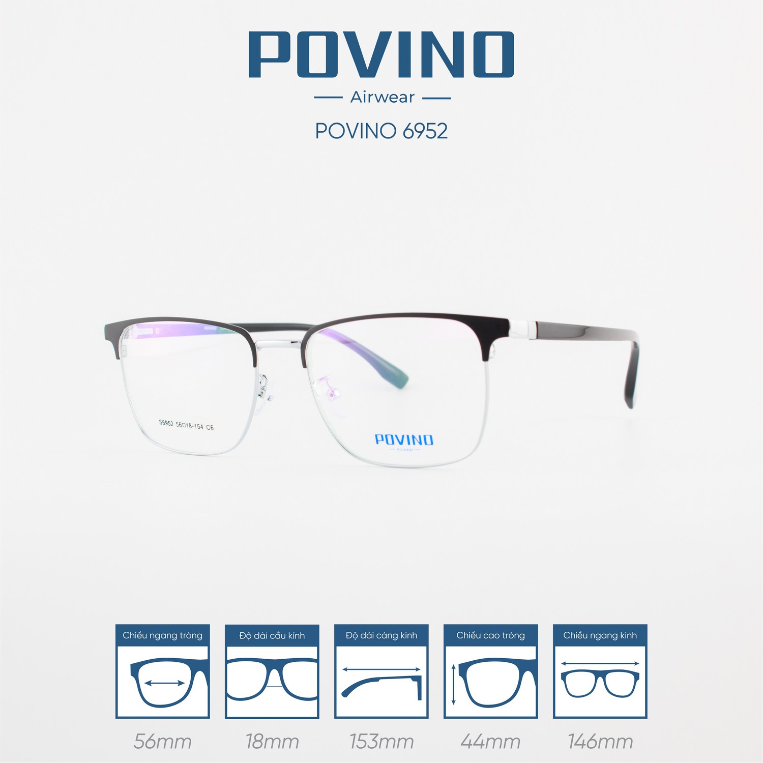 Gọng kính POVINO PO6952 - Ảnh 4