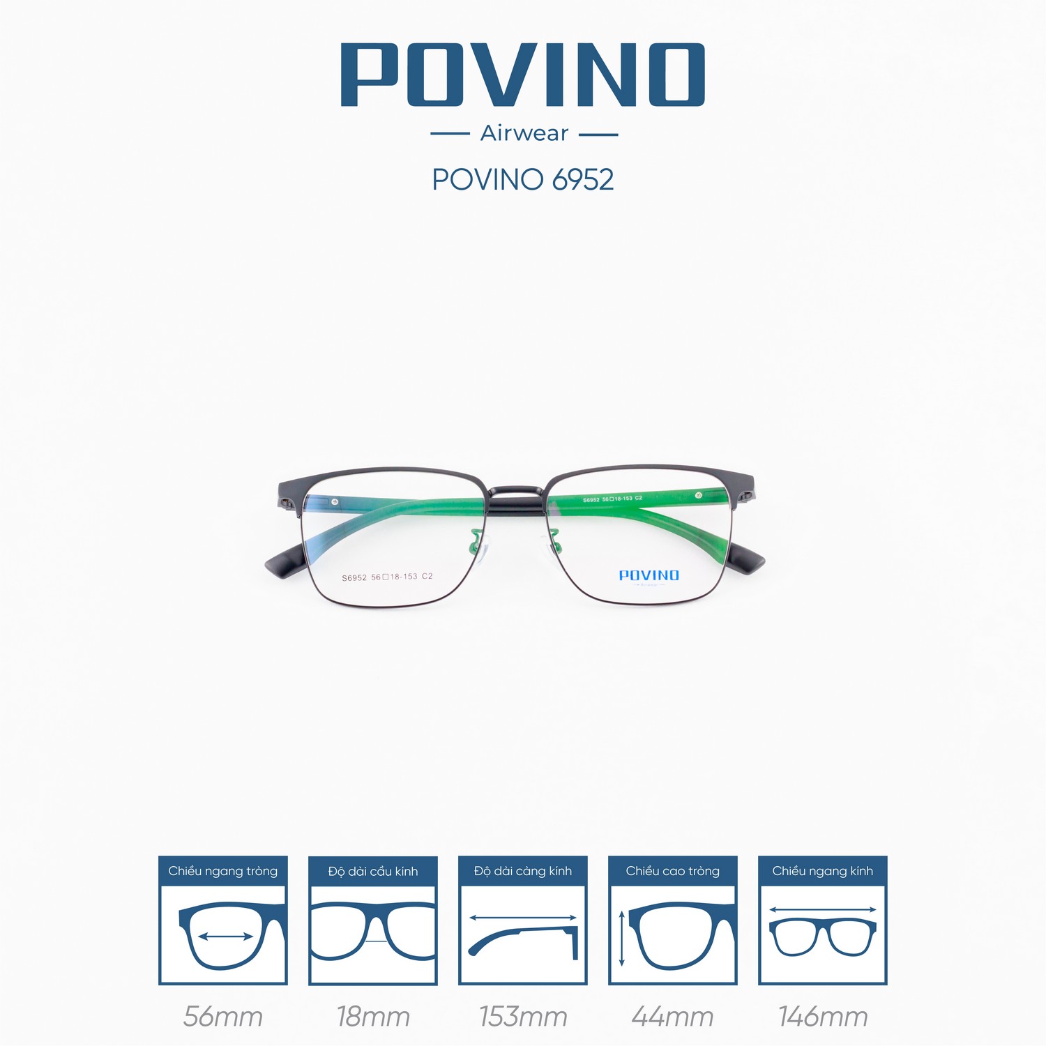 Gọng kính POVINO PO6952 - Ảnh 7