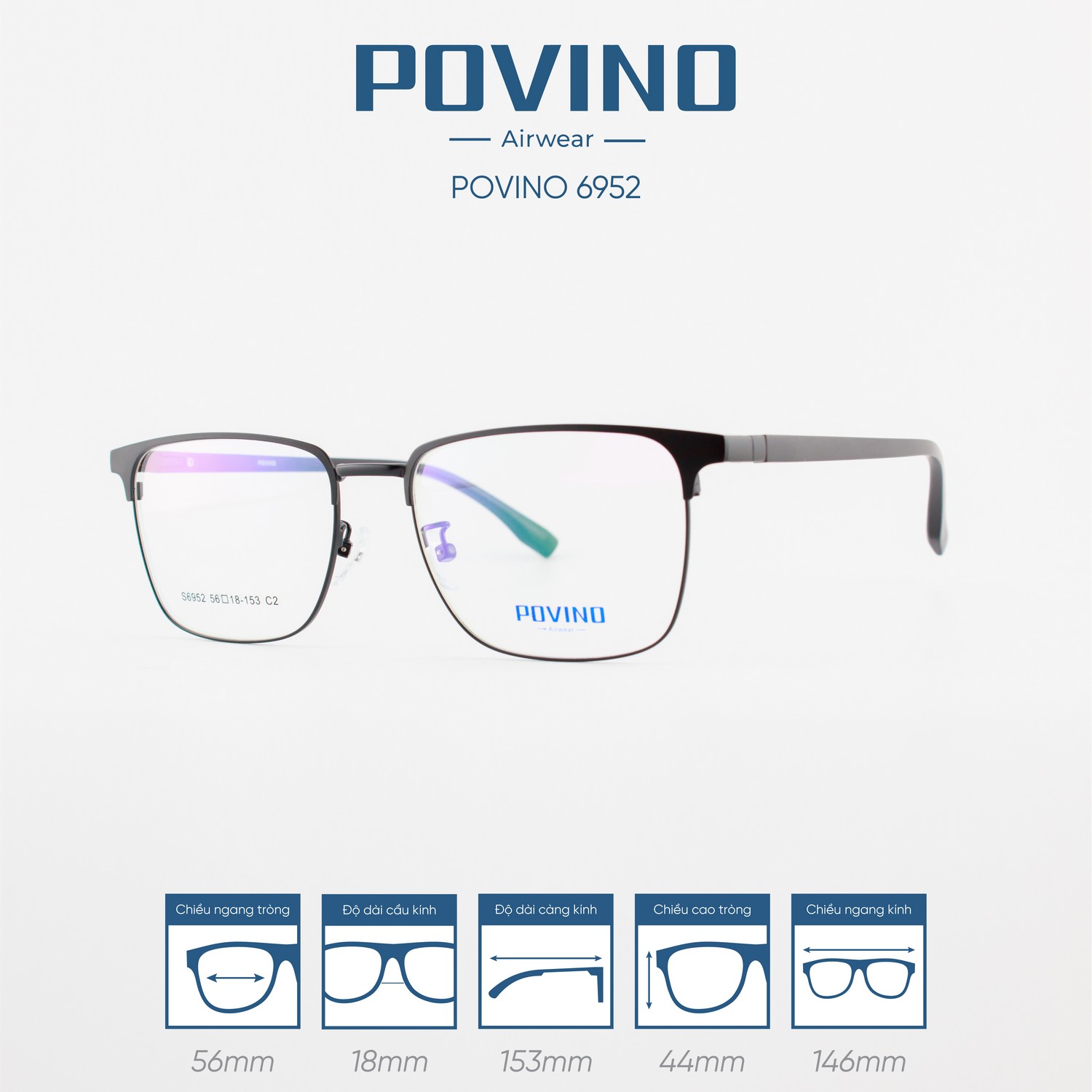 Gọng kính POVINO PO6952 - Ảnh 6