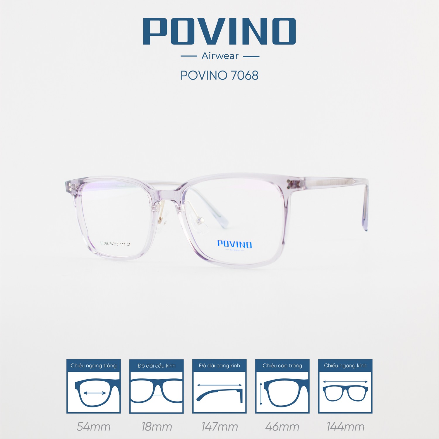 Gọng kính POVINO PO7068 - Ảnh 5