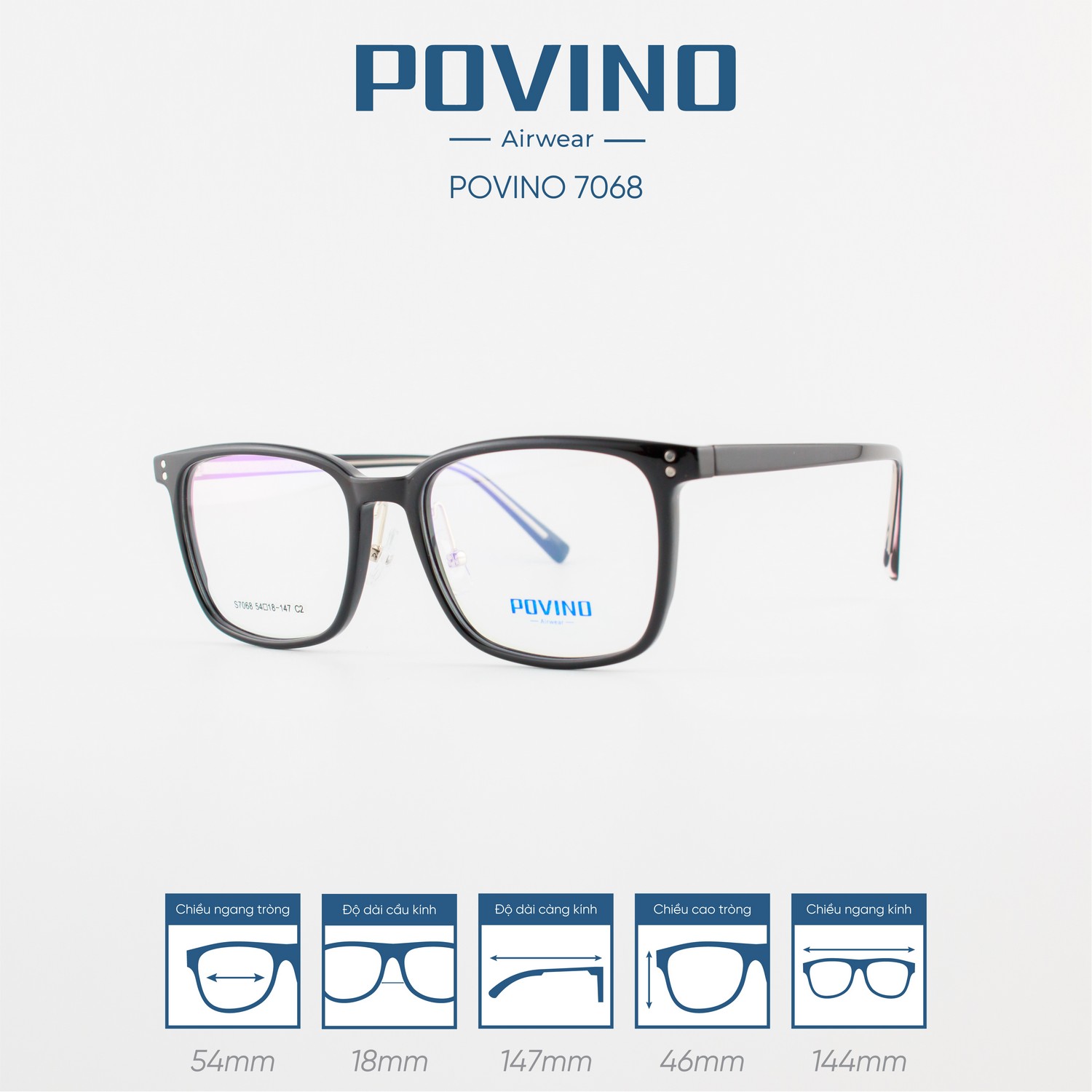 Gọng kính POVINO PO7068 - Ảnh 4