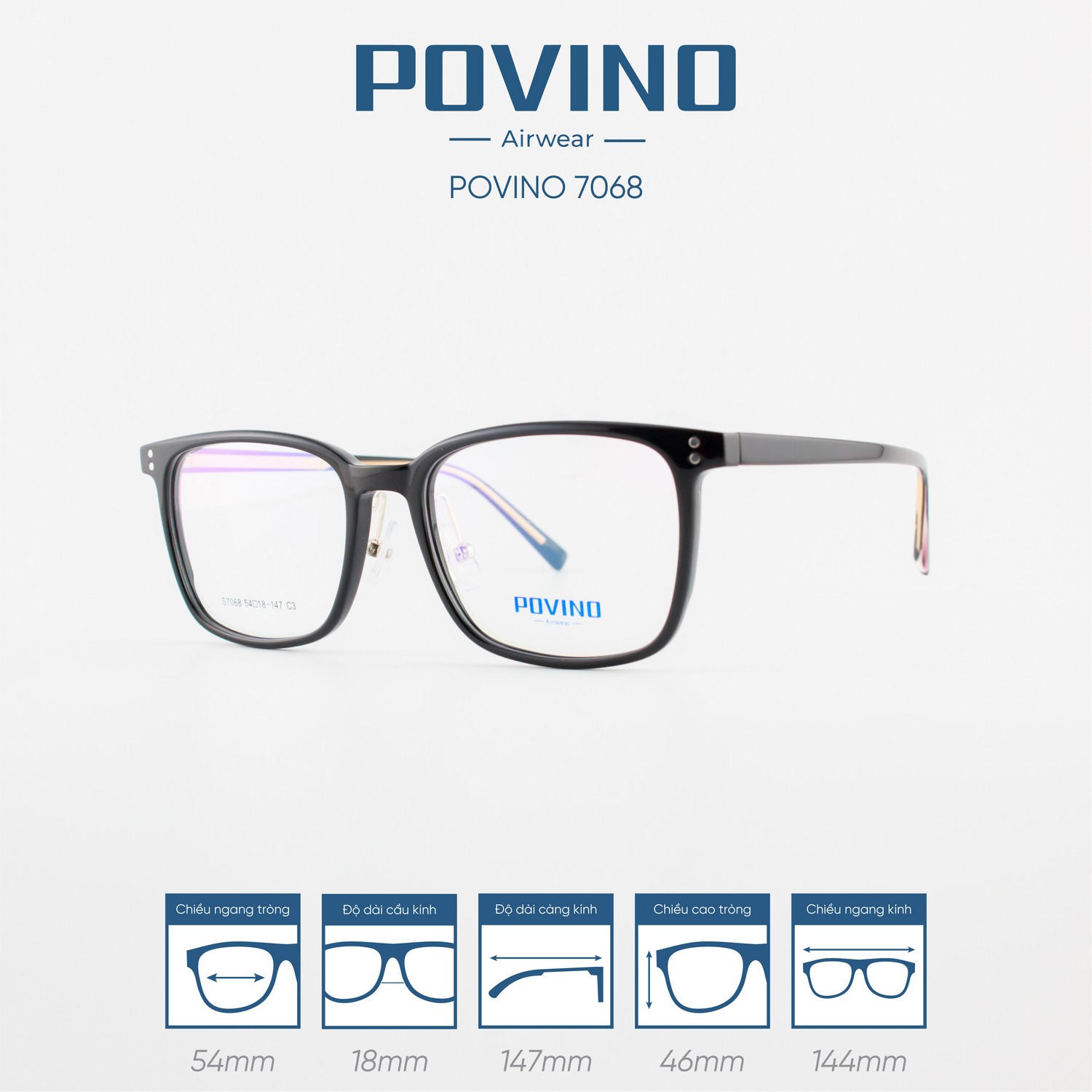 Gọng kính POVINO PO7068 - Ảnh 3