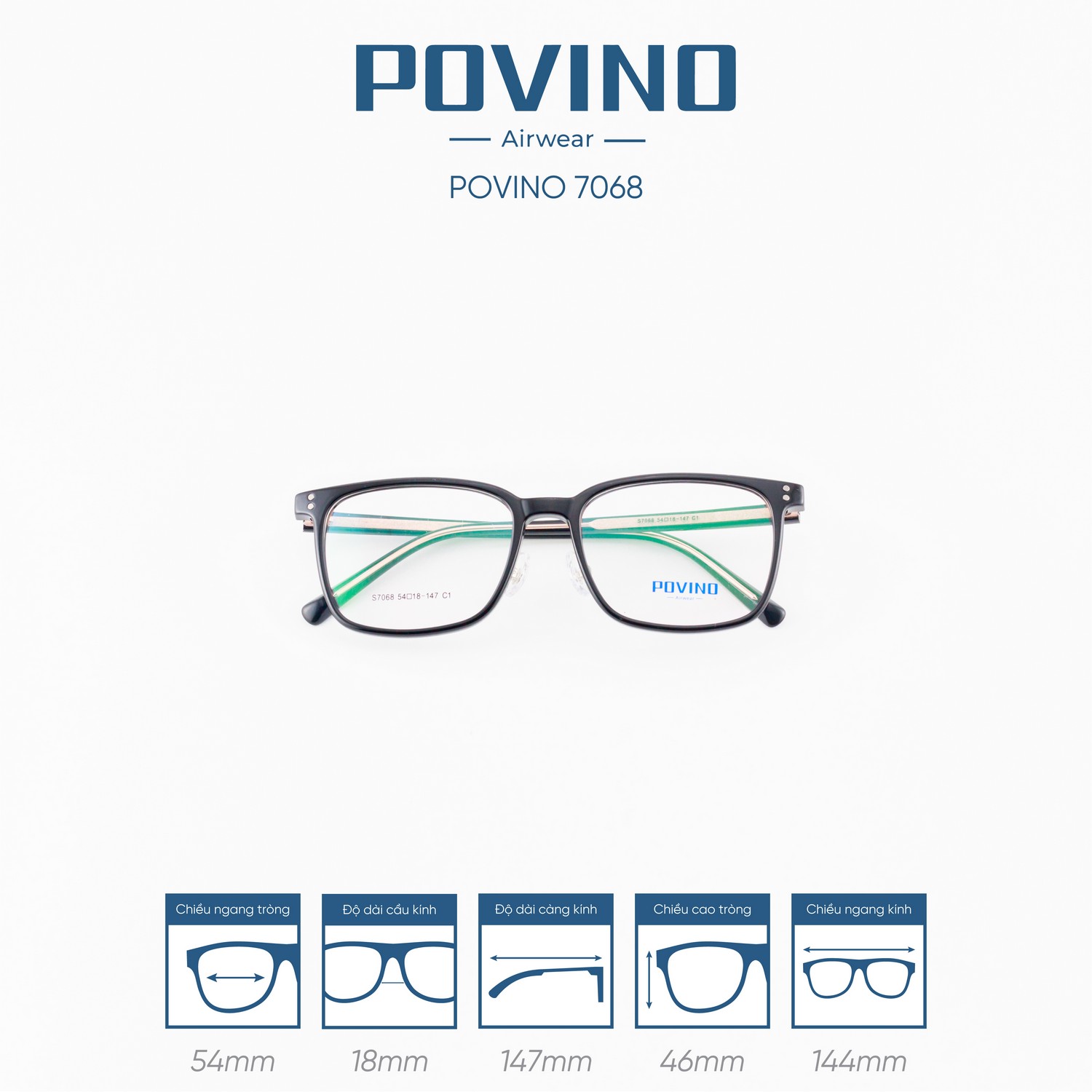 Gọng kính POVINO PO7068 - Ảnh 7