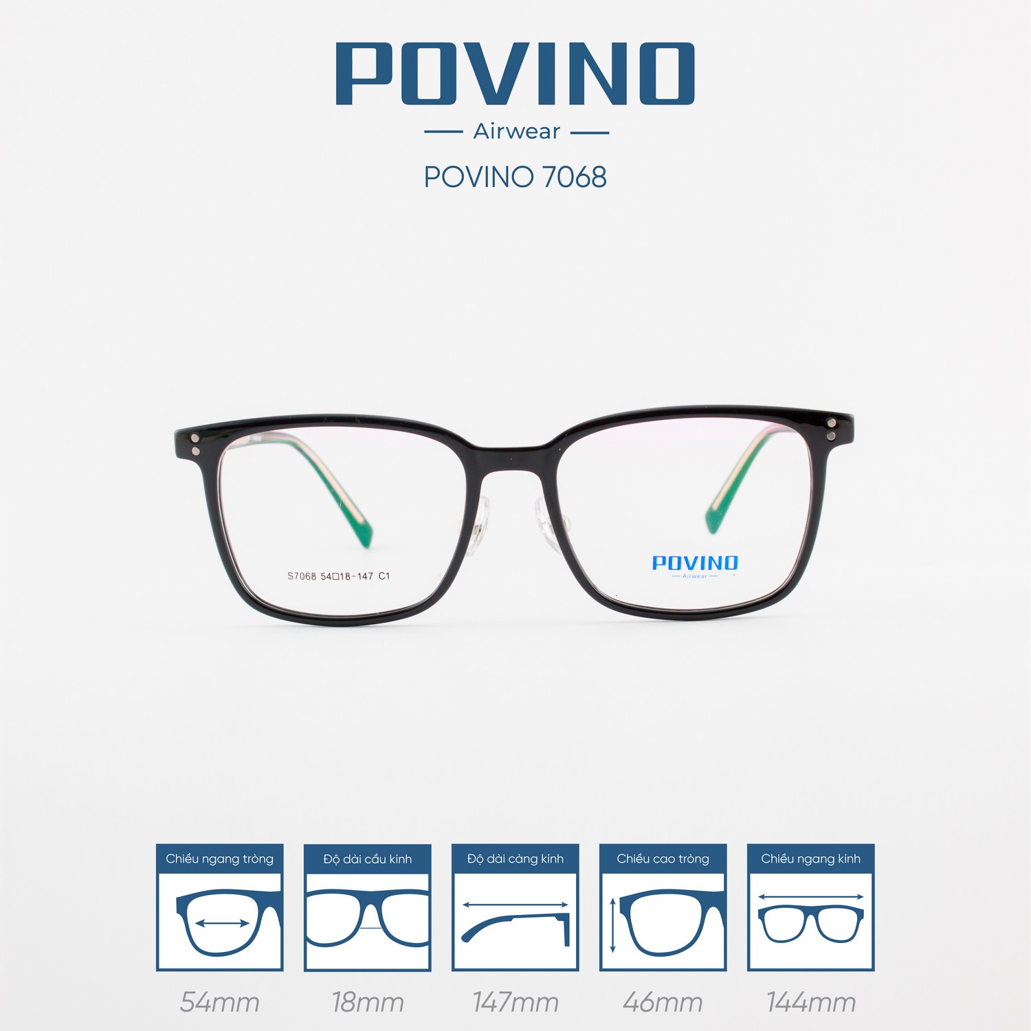Gọng kính POVINO PO7068 - Ảnh 1