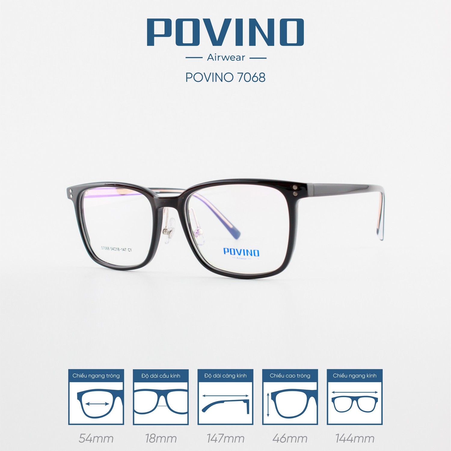 Gọng kính POVINO PO7068 - Ảnh 6